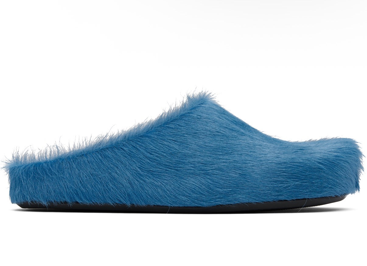 MARNI BLUE LONG HAIR CALFSKIN SLIP-ON LOAFERS (BRAND NEW)