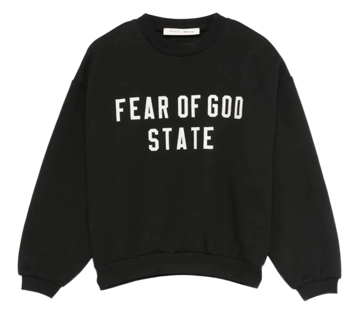 FEAR OF GOD ESSENTIALS BLACK 90S FIT FLEECE CREWNECK SWEATSHIRT (BRAND NEW)