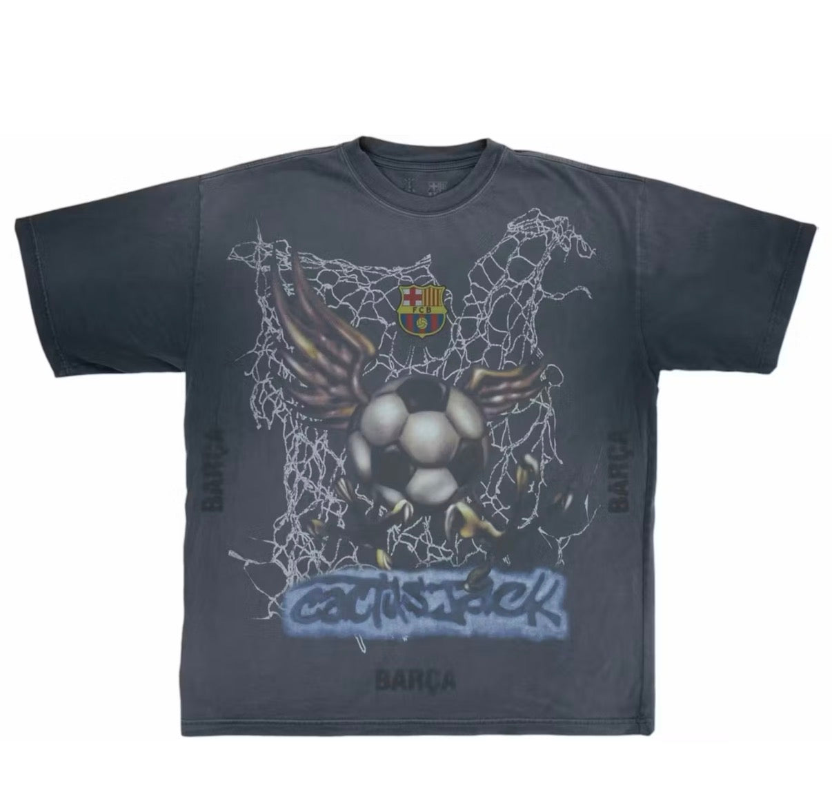 TRAVIS SCOTT X FC BARCELONA WASHED SPRAY LOGO (BRAND NEW)