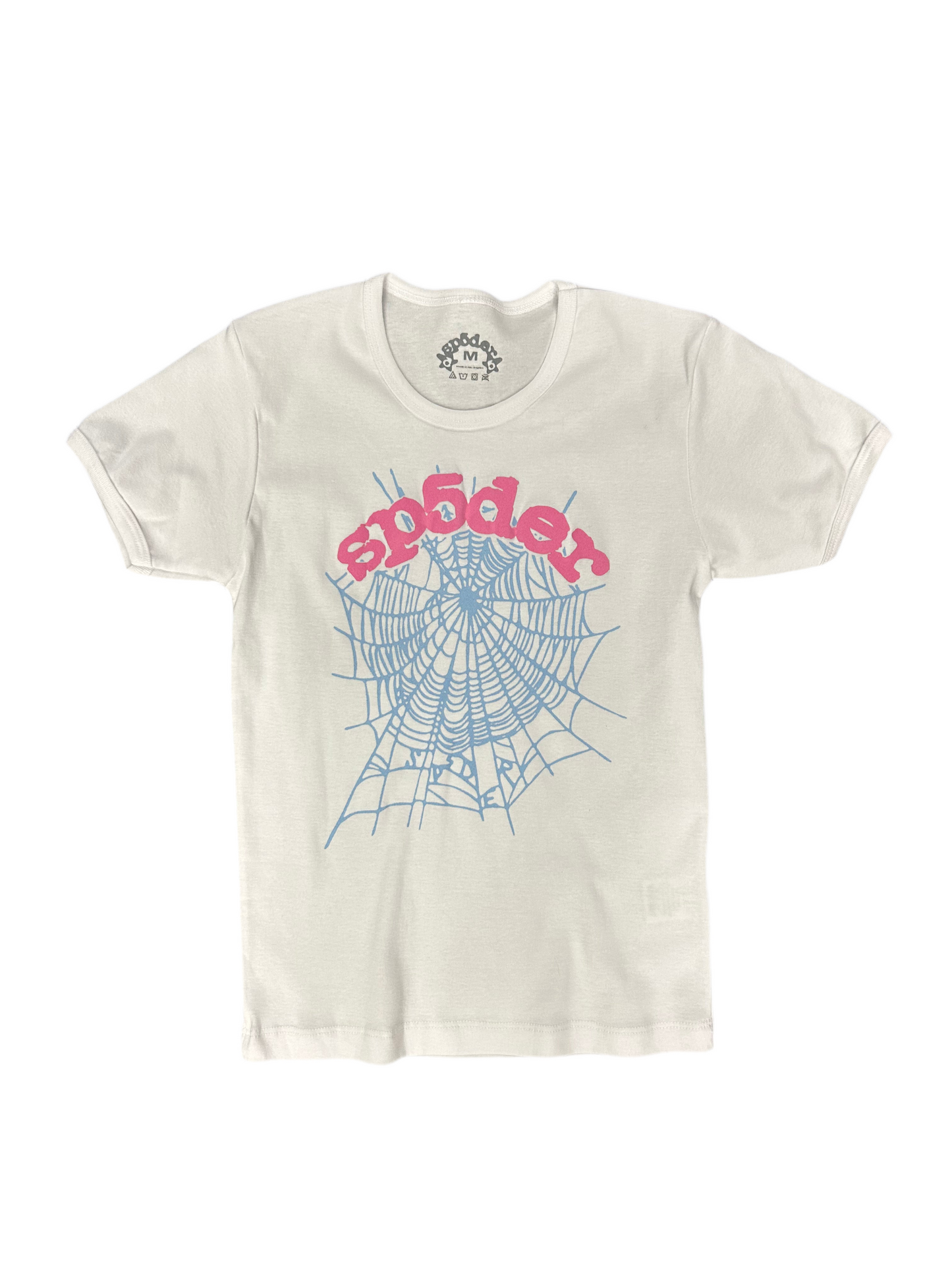SP5DER WOMENS PINK/ BLUE WHITE TEE (BRAND NEW)