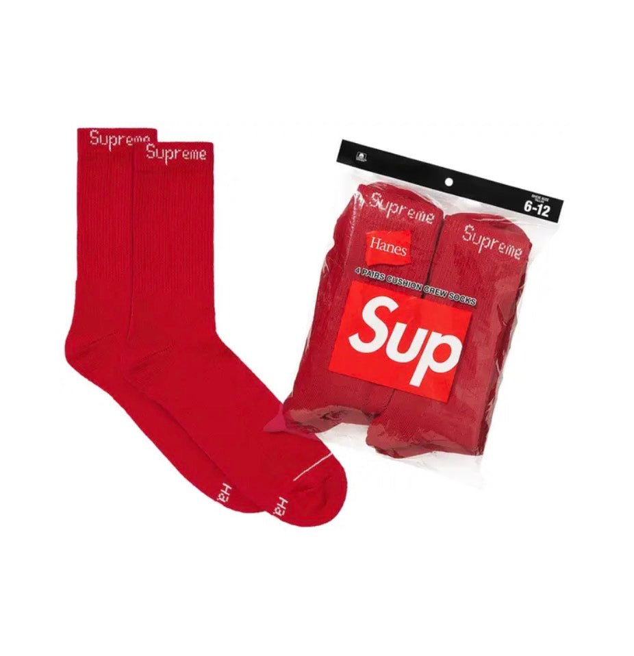 SUPREME RED SOCKS (PACK OF 4)
