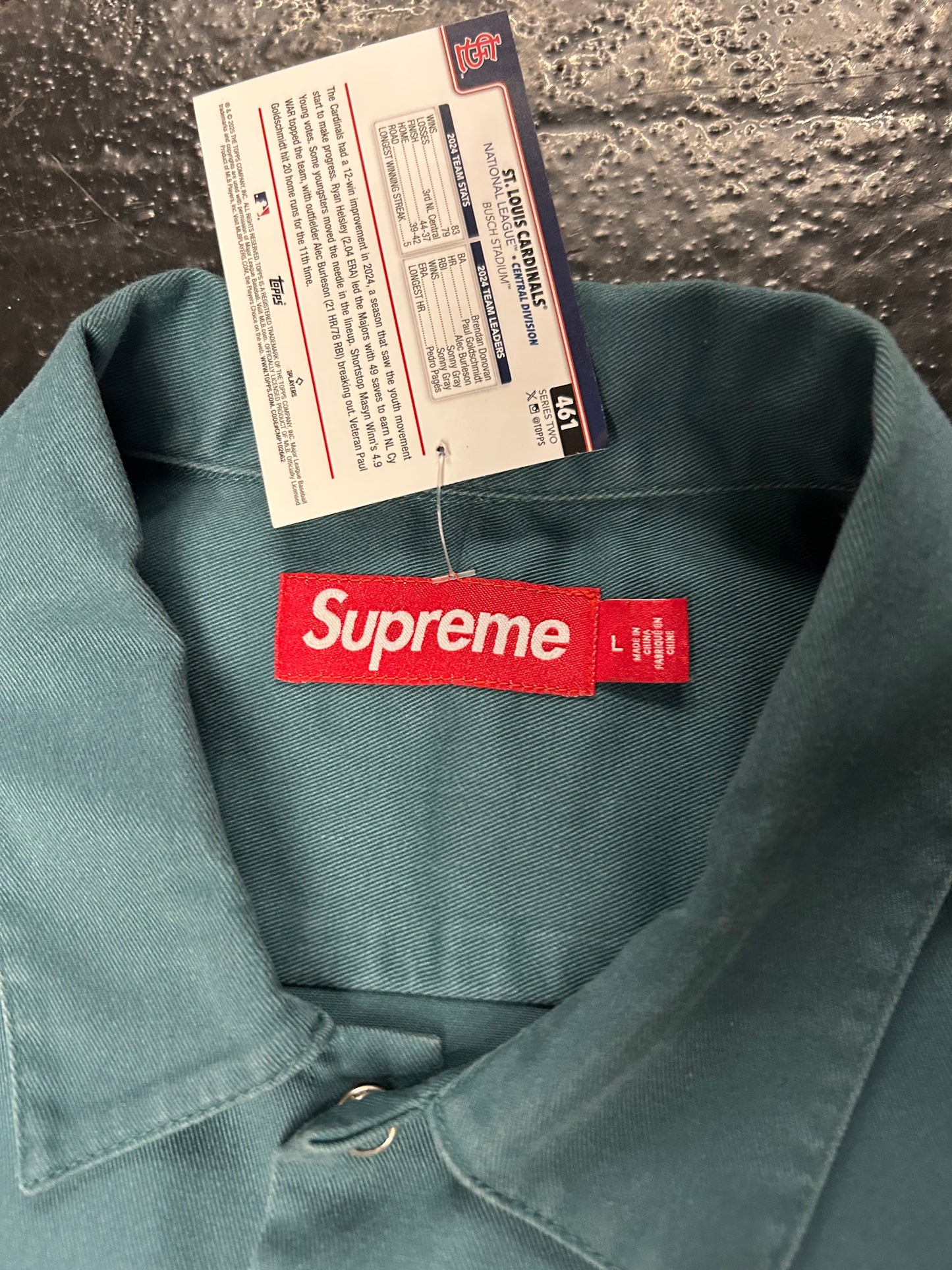 SUPREME RHINESTONE PIN UP SHORT-SLEEVE WORK SHIRT (PRE-OWNED)