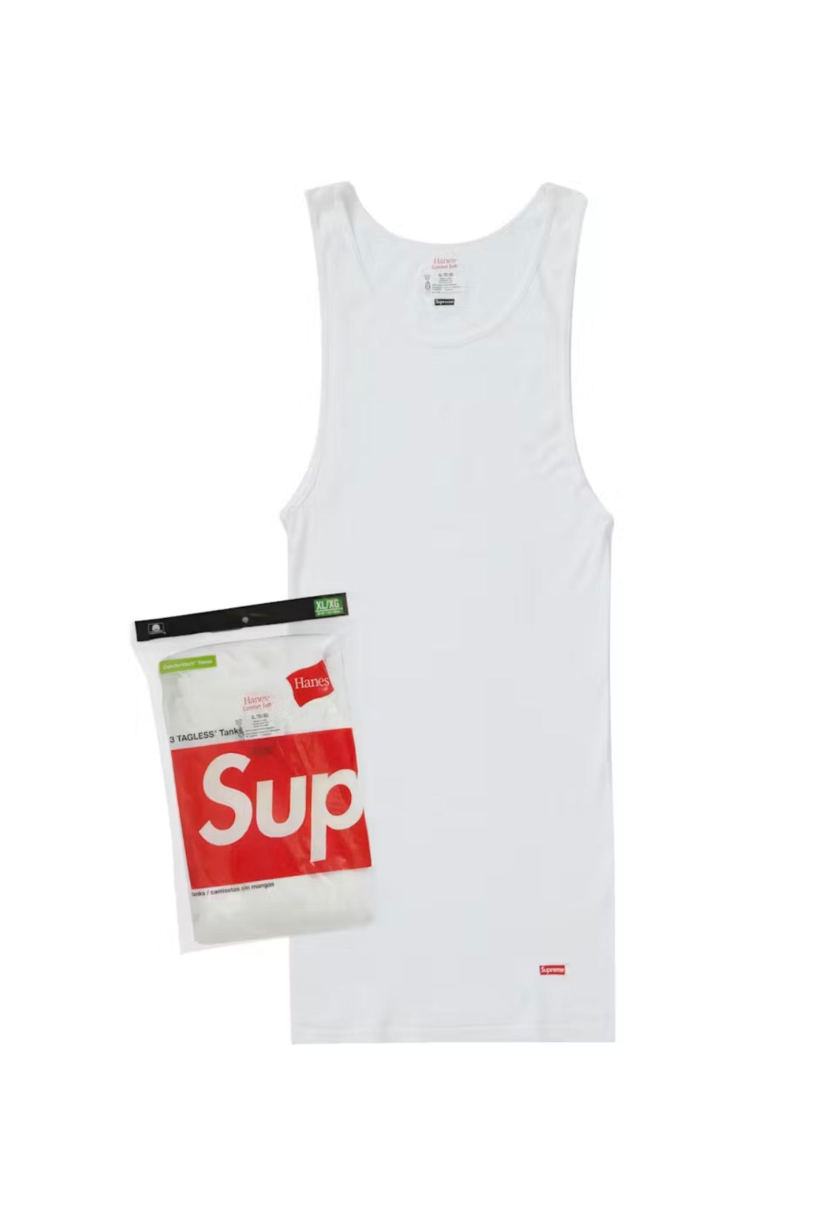 SUPREME 1 PACK TAGLESS WHITE TANKS (BRAND NEW)
