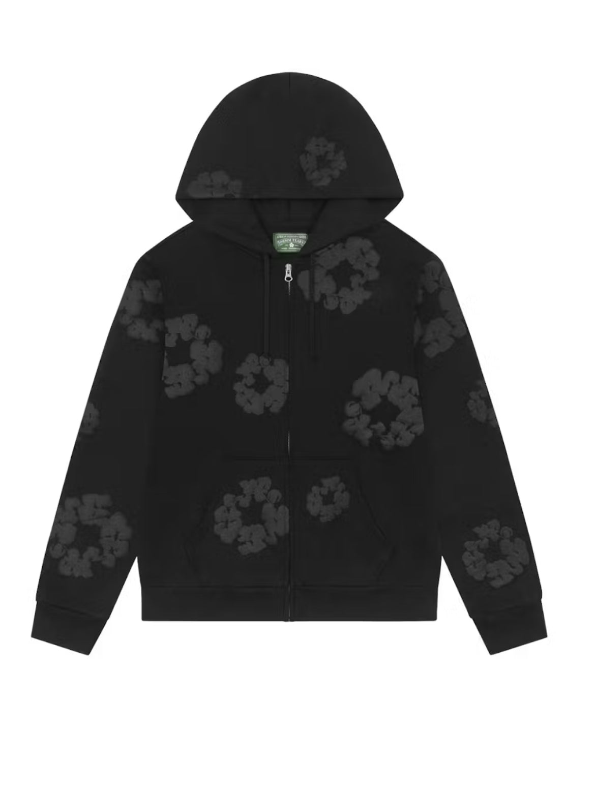 DENIM TEARS COTTON WREATH MONO ZIP UP HOODIE “BLACK” (BRAND NEW)