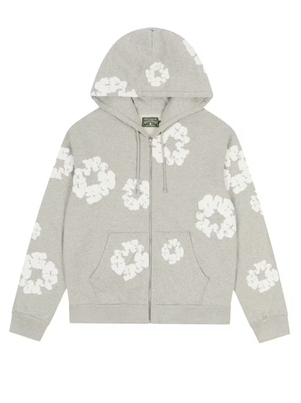 DENIM TEARS COTTON WREATH ZIP UP HOODIE “GREY” (BRAND NEW)