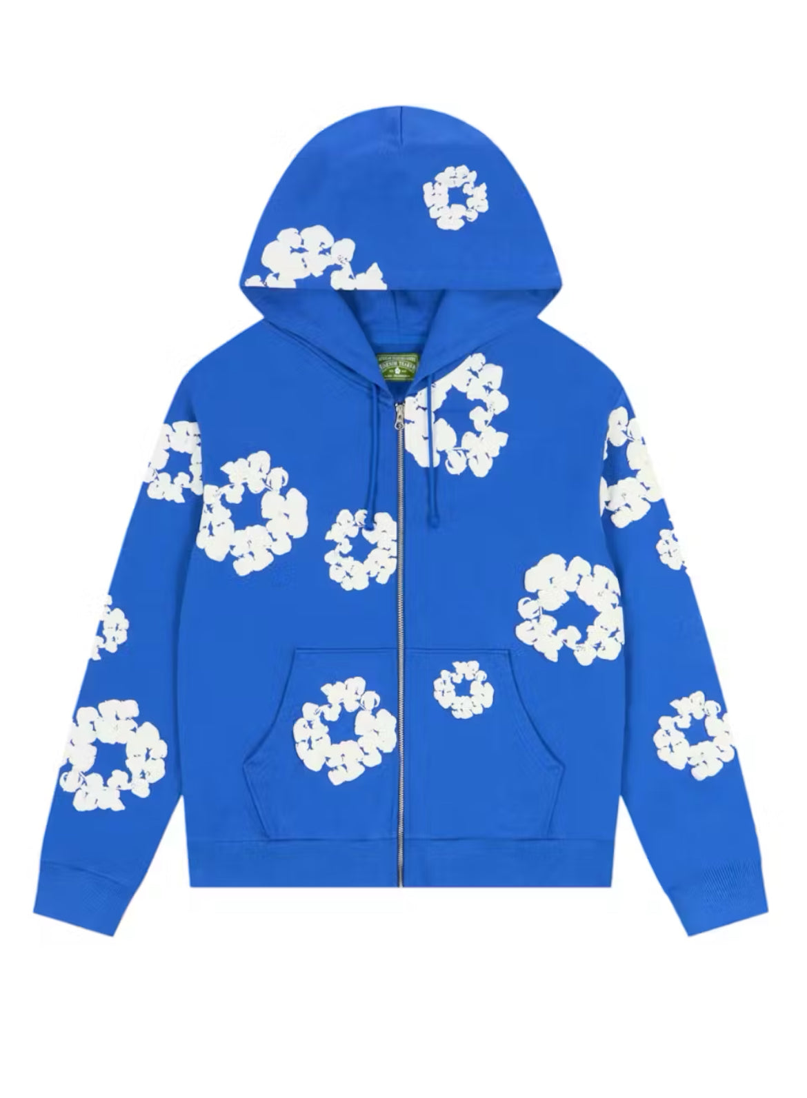 DENIM TEARS COTTON WREATH ZIP UP HOODIE “BLUE” (BRAND NEW)
