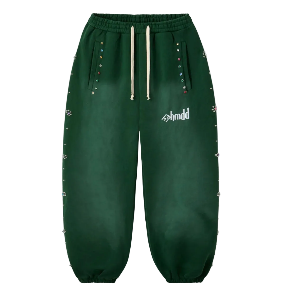 HAPPY MEMORIES DON’T DIE HMDD GREEN FLOWER STUDDED SWEATS (BRAND NEW)