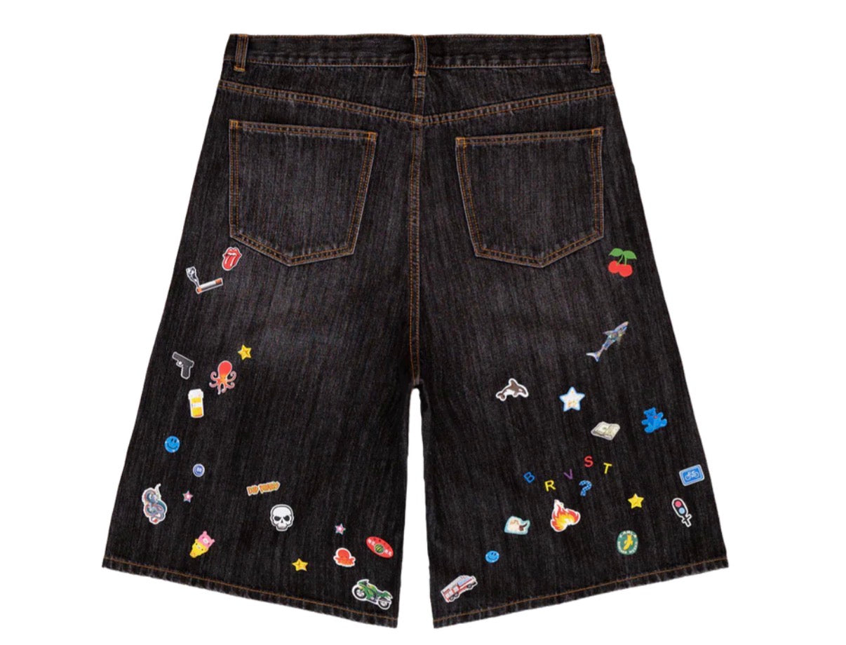 BRAVEST STUDIOS STICKER JORTS (BRAND NEW)
