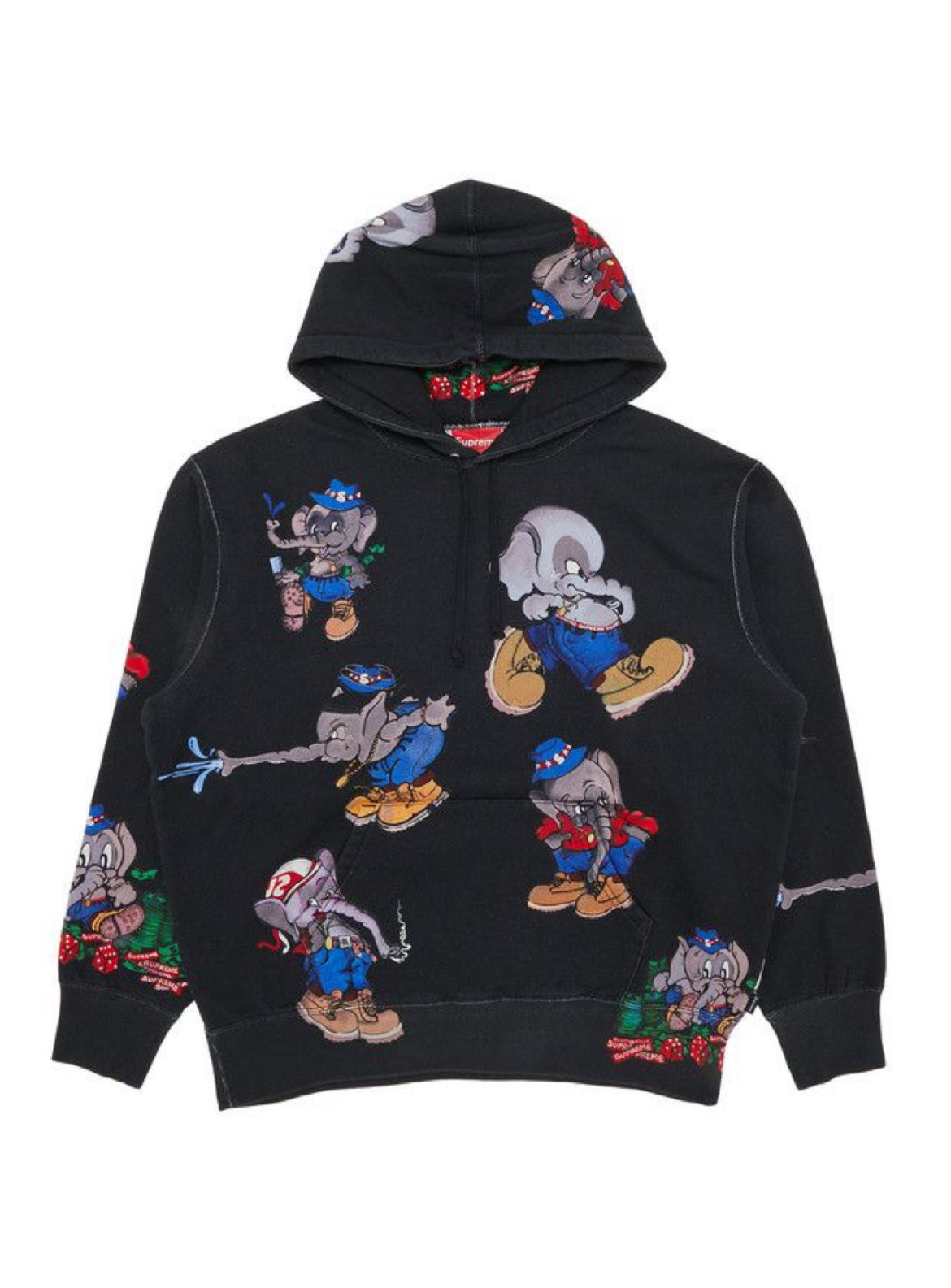 SUPREME ELEPHANT BLACK HOODIE (PREOWNED)