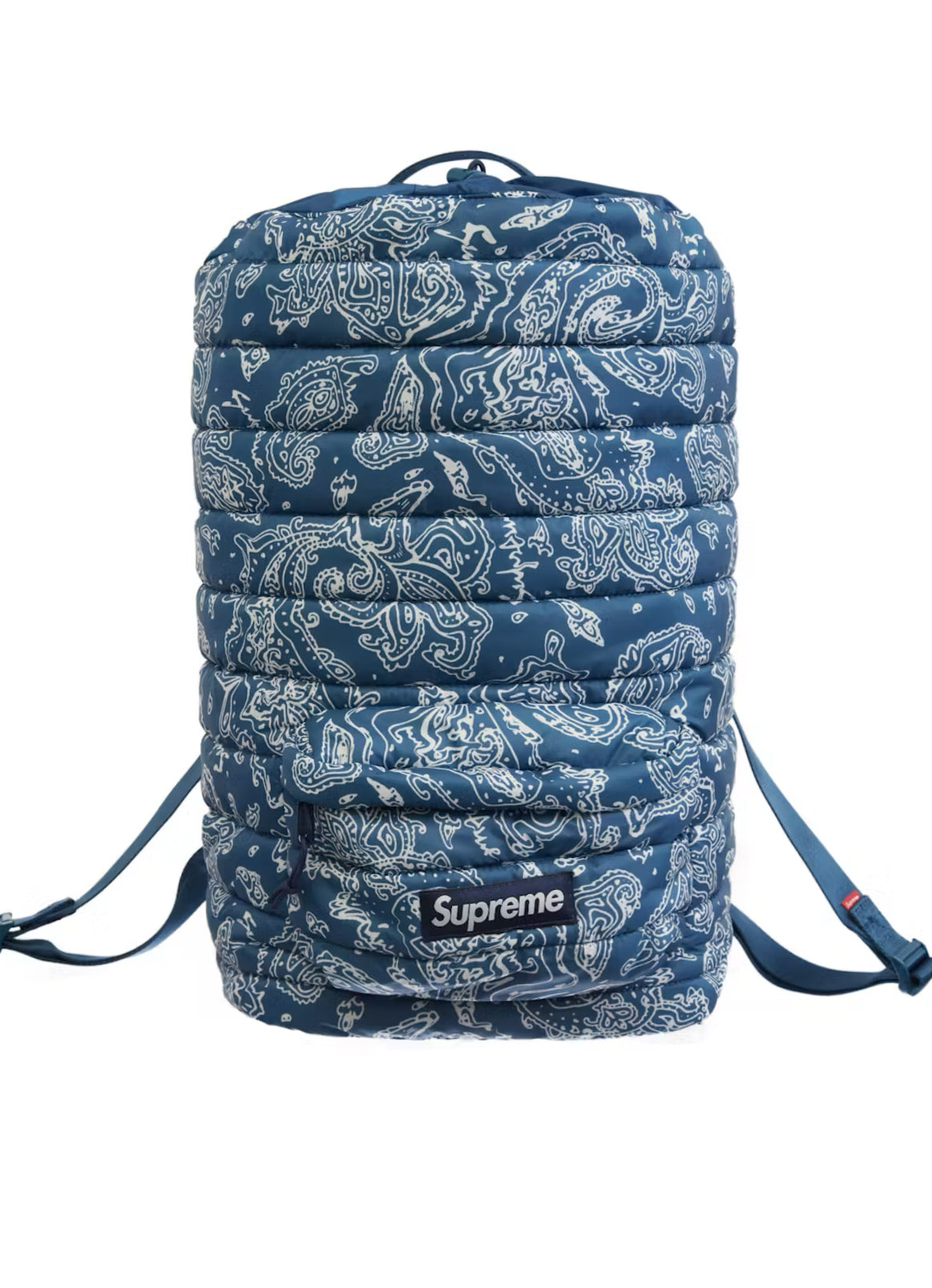 SUPREME PUFFER BLUE PAISLEY BACKPACK (PRE-OWNED)