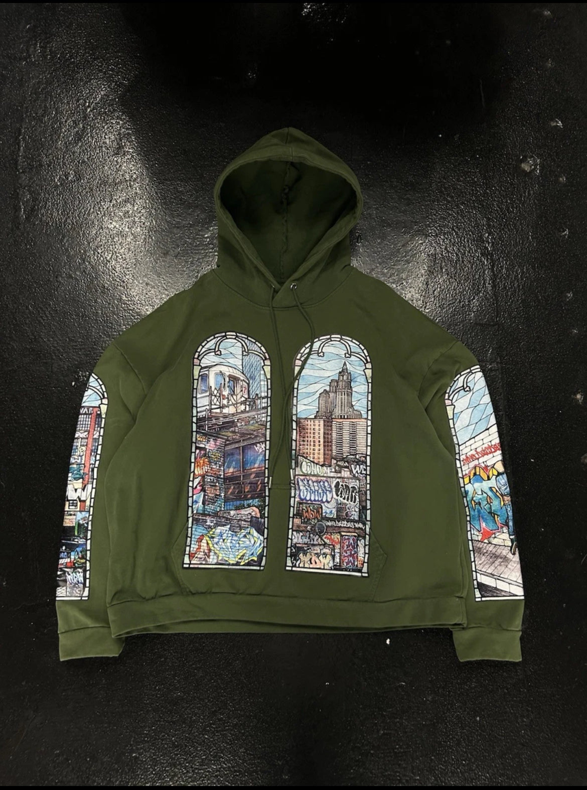 WHO DECIDES WAR STAINED GLASS HOODIE (PRE OWNED)