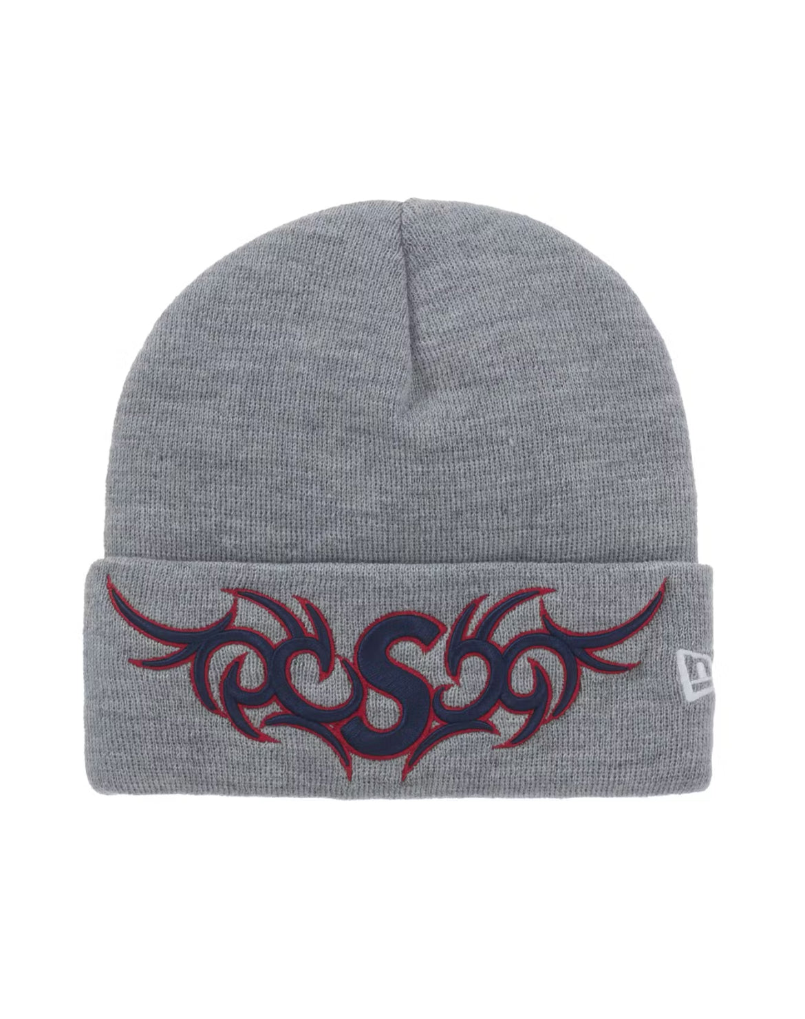 SUPREME NEW ERA TRIBAL S LOGO GREY BEANIE (BRAND NEW)
