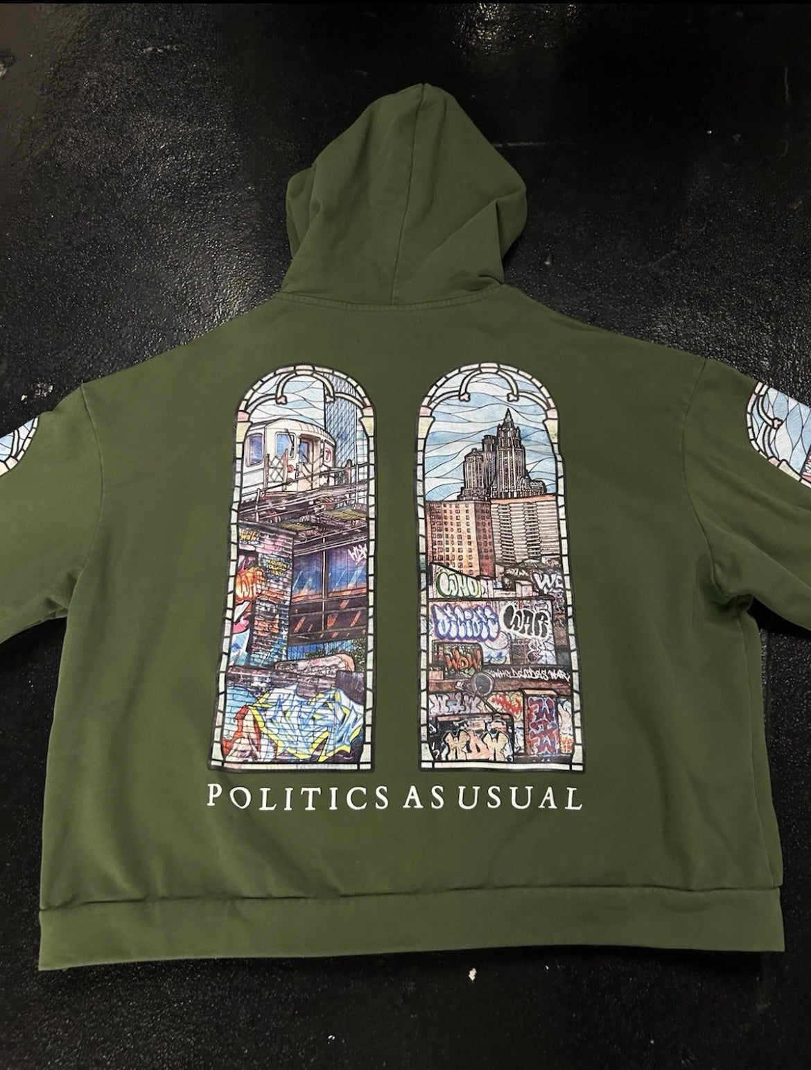WHO DECIDES WAR STAINED GLASS HOODIE (PRE OWNED)