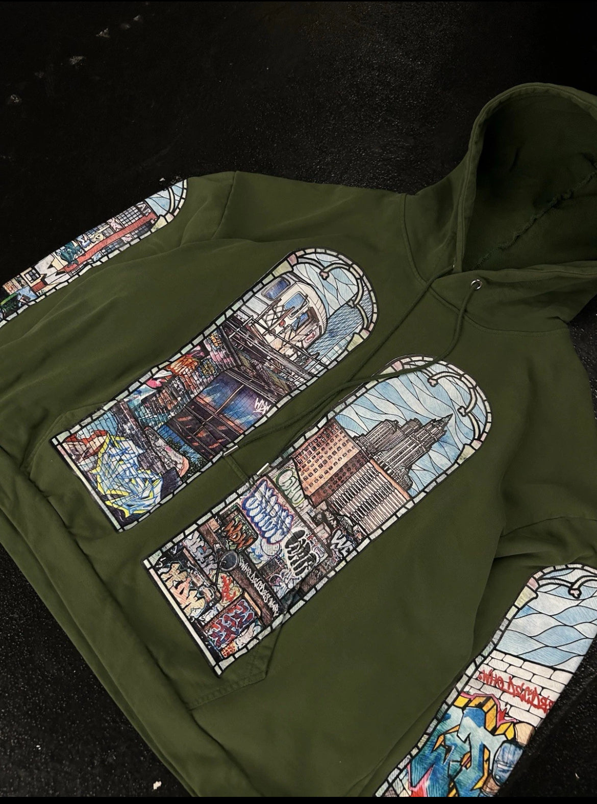 WHO DECIDES WAR STAINED GLASS HOODIE (PRE OWNED)