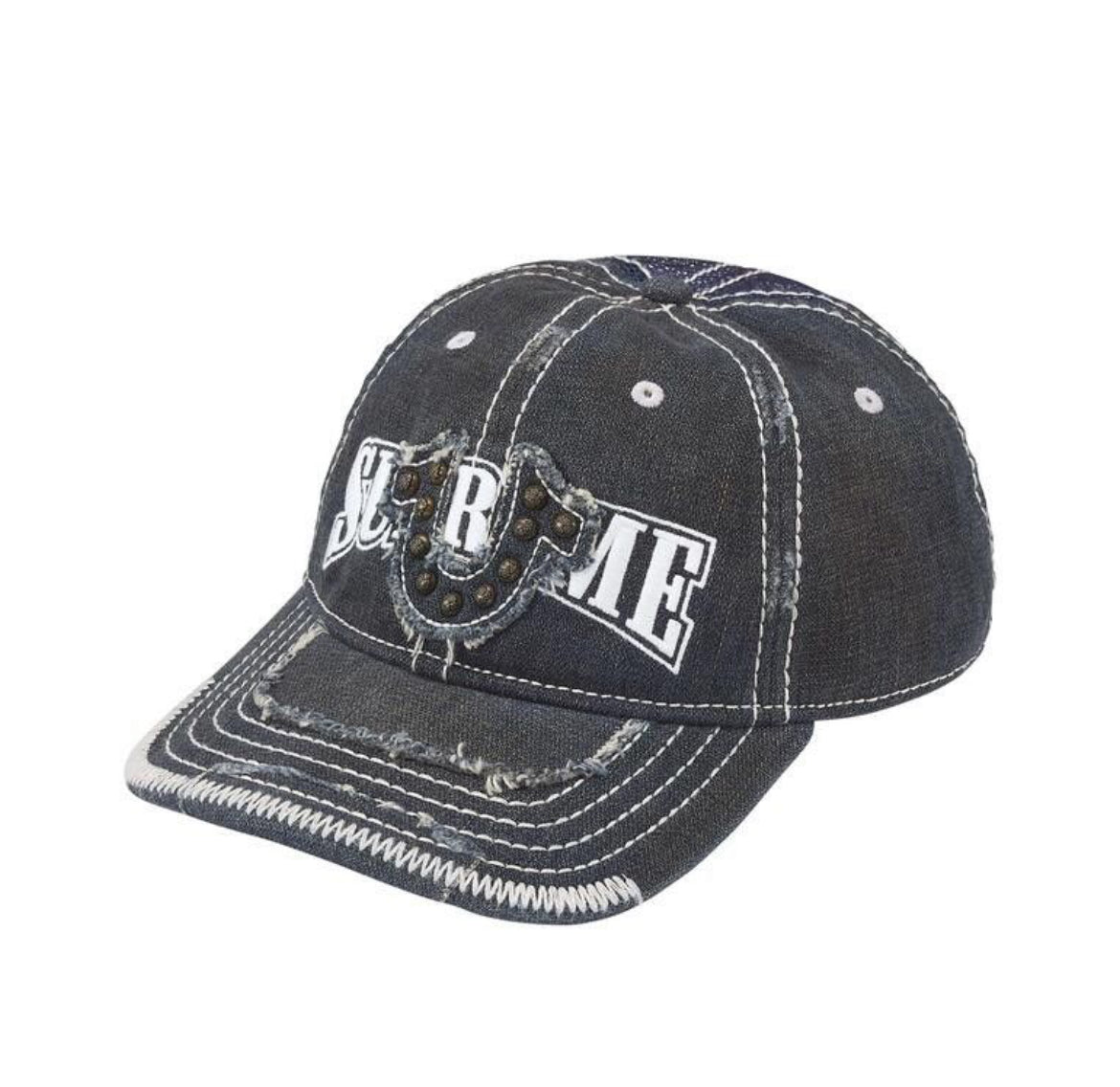 SUPREME X TRUE RELIGION DENIM MESH BACK 6 PANEL HAT (BRAND NEW)