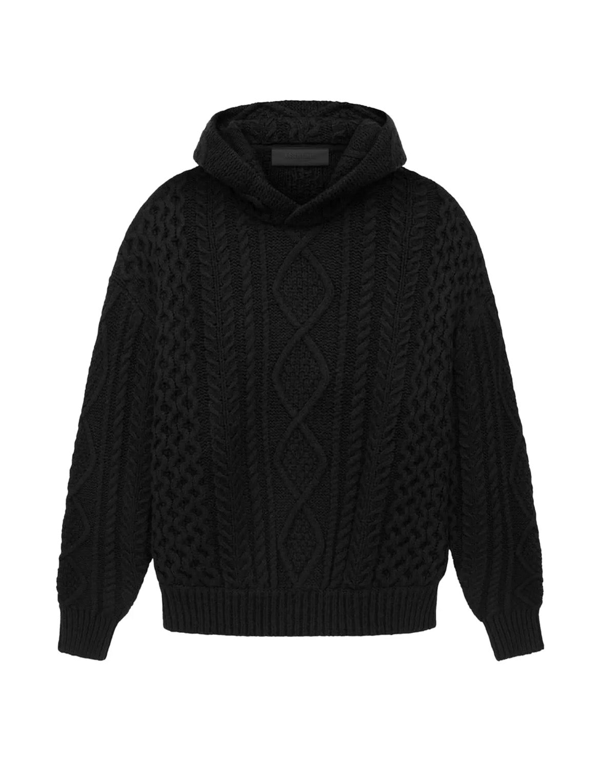 ESSENTIALS FEAR OF GOD CANLE KNIT HOODIE “JET BLACK” (KIDS 5/6) (BRAND NEW)