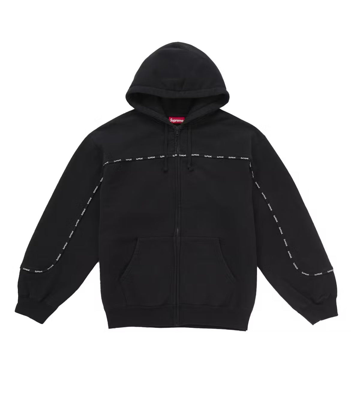 SUPREME PIPING ZIP UP HOODED SWEATSHIRT