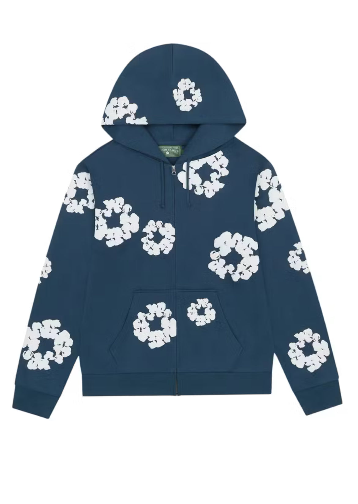 DENIM TEARS COTTON WREATH ZIP UP HOODIE “NAVY” (BRAND NEW)