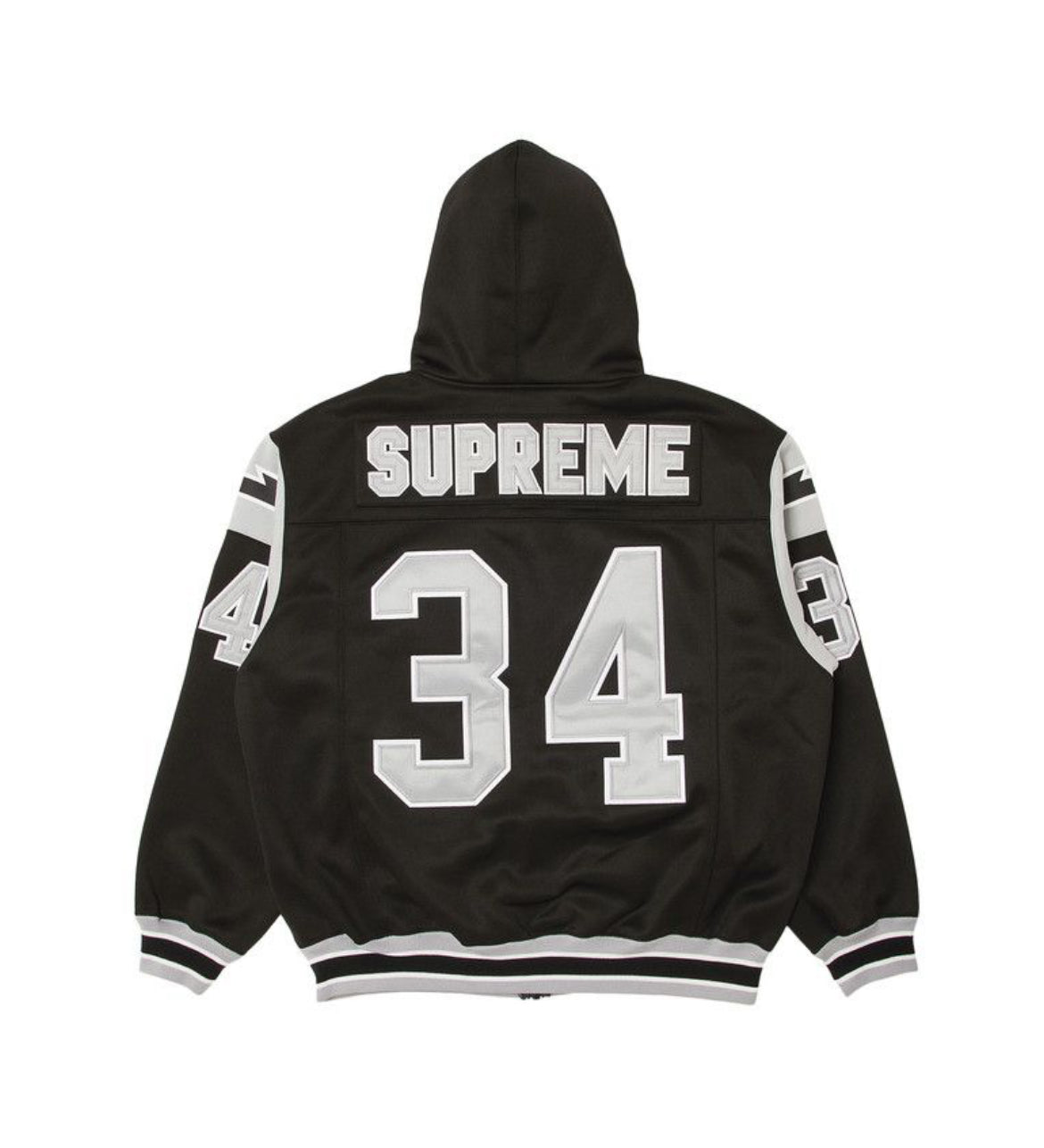SUPREME FOOTBALL ZIP UP HOODED SWEATSHIRT BLACK (PREOWNED)