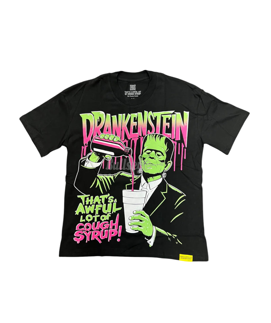 THATS A AWFUL LOT OF COUGH SYRUP DRANKENSTEIN BLACK TEE (VNDS)