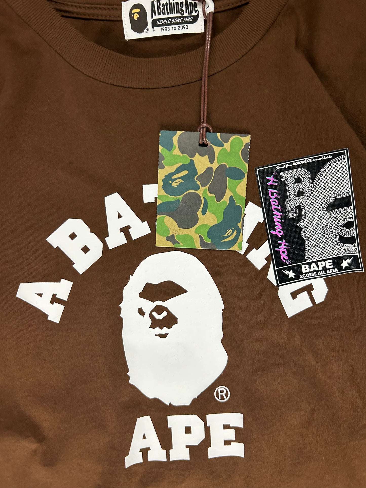 BAPE BATHING APE BROWN LONGSLEEVE TEE (BRAND NEW)