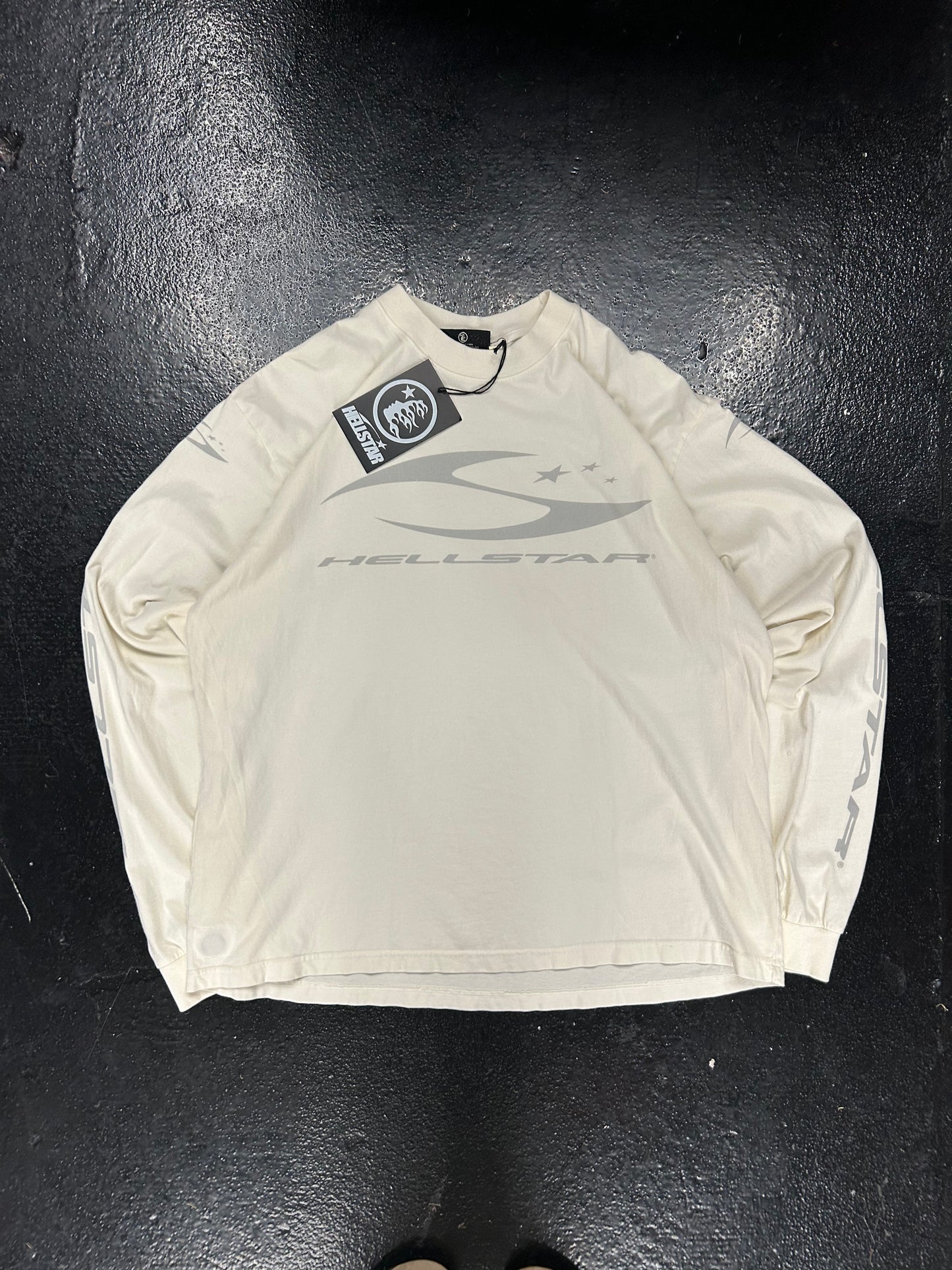 HELLSTAR CURSIVE WHITE LONG SLEEVE (BRAND NEW)