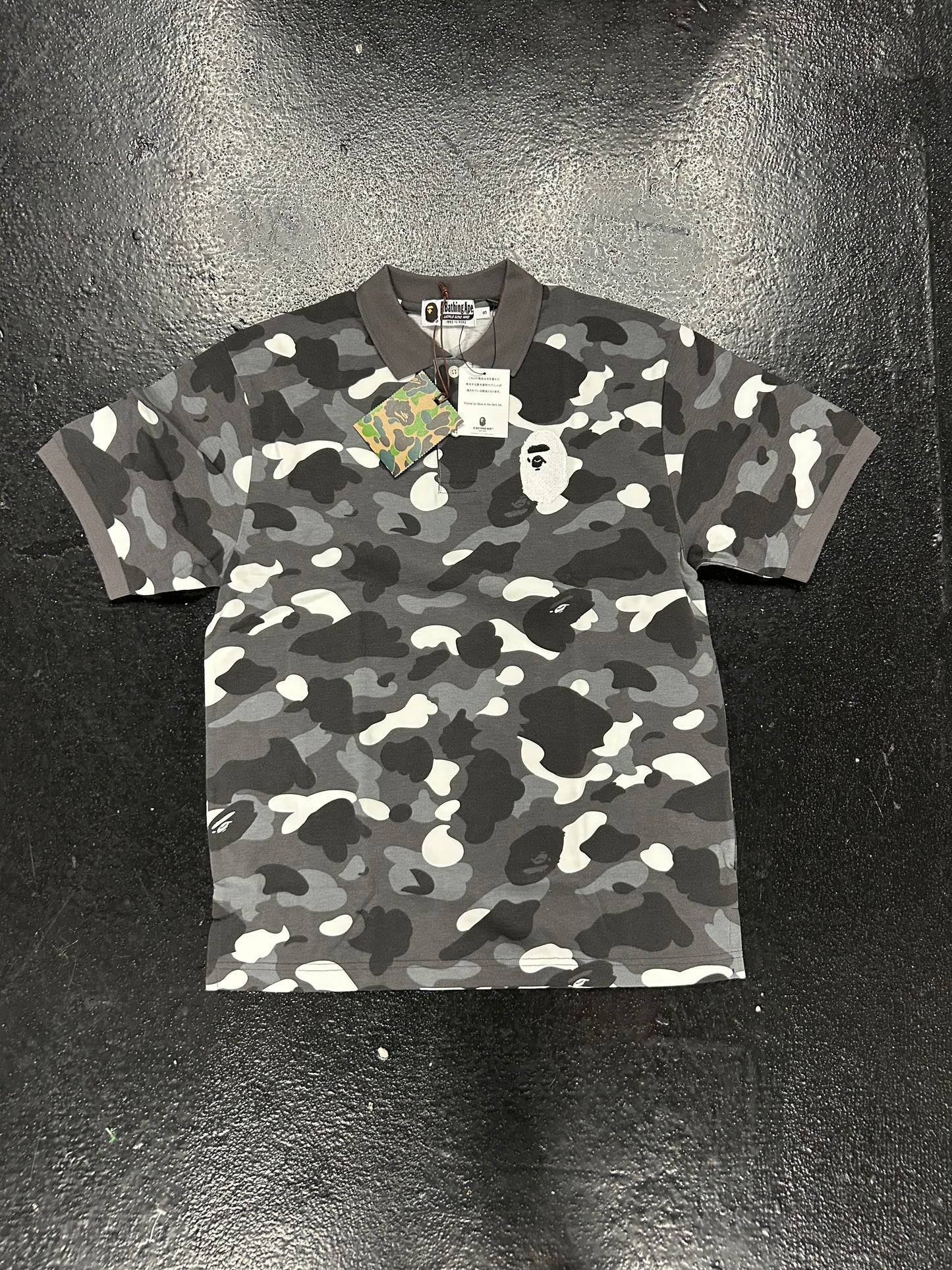 BAPE GREY CAMO POLO (BRAND NEW)