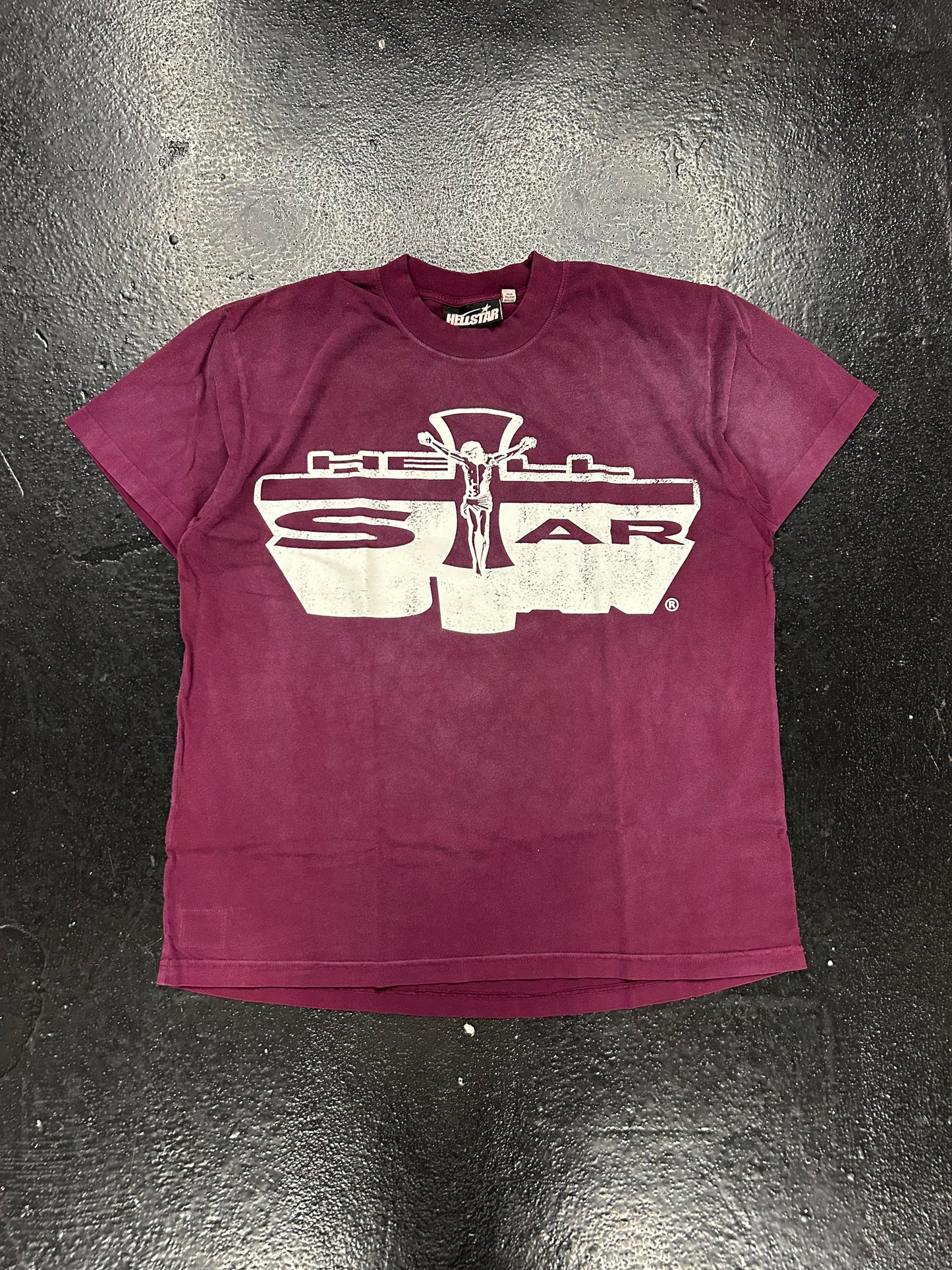 HELLSTAR BURGUNDY CROSS TEE (BRAND NEW)