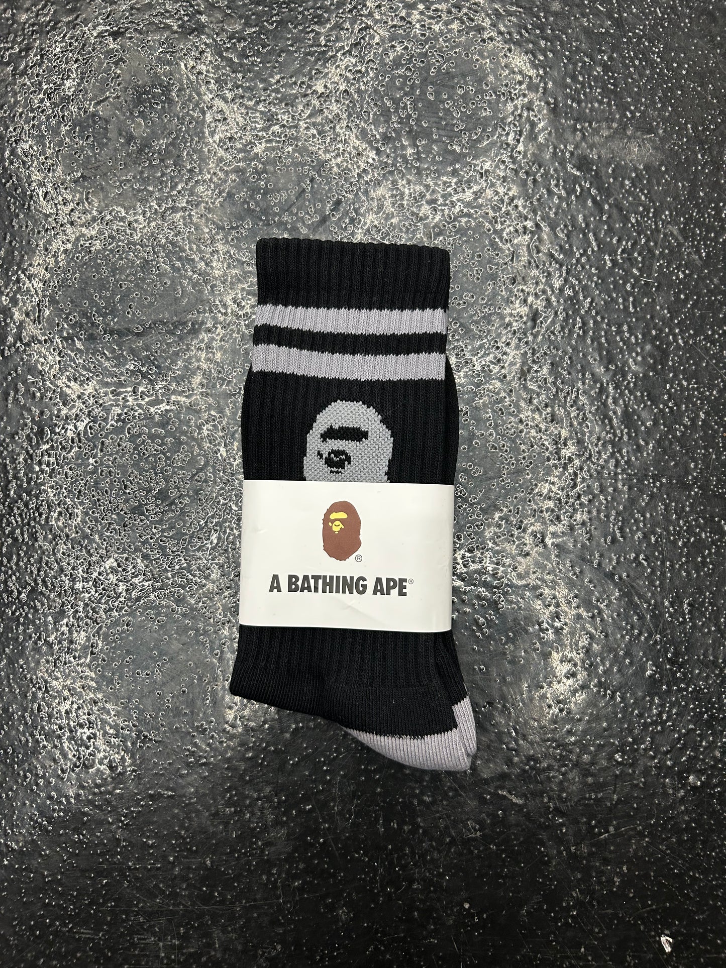 BAPE STRIPED BLACK SOCKS (BRAND NEW)