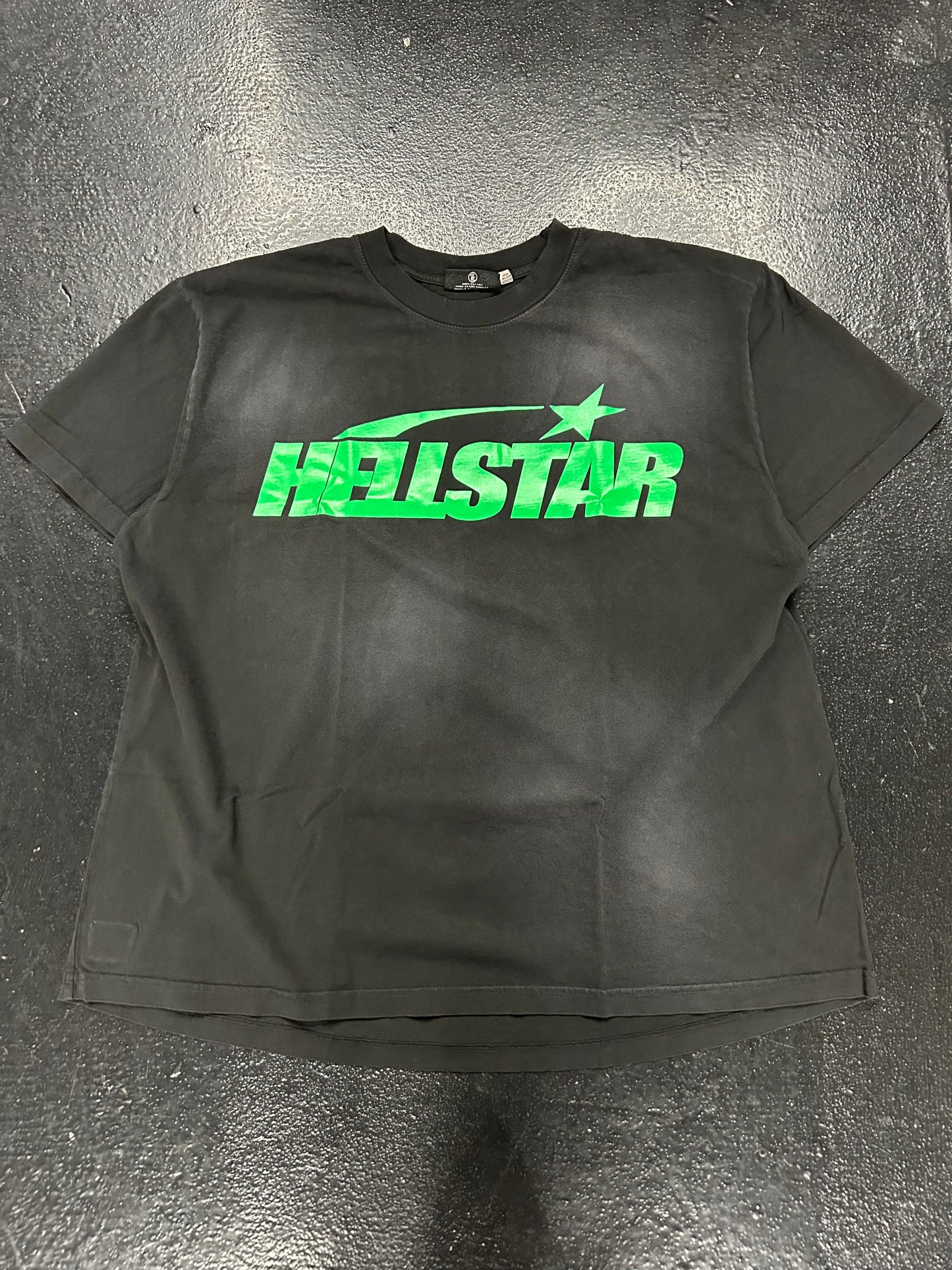 HELLSTAR FADED BLACK / GREEN LOGO TEE (BRAND NEW)