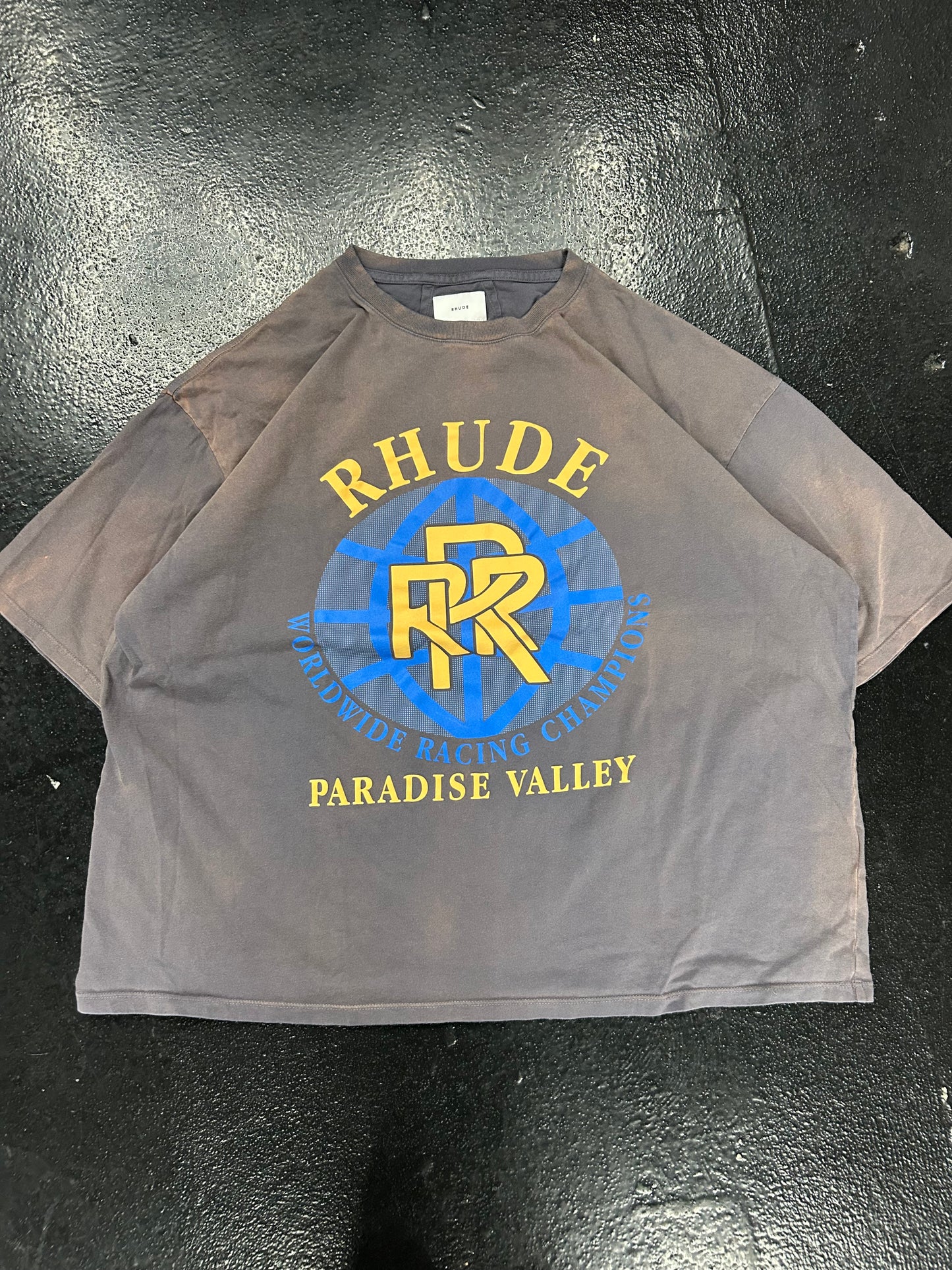 RHUDE PARADISE VALLEY FADED BOXY TEE (PRE OWNED)