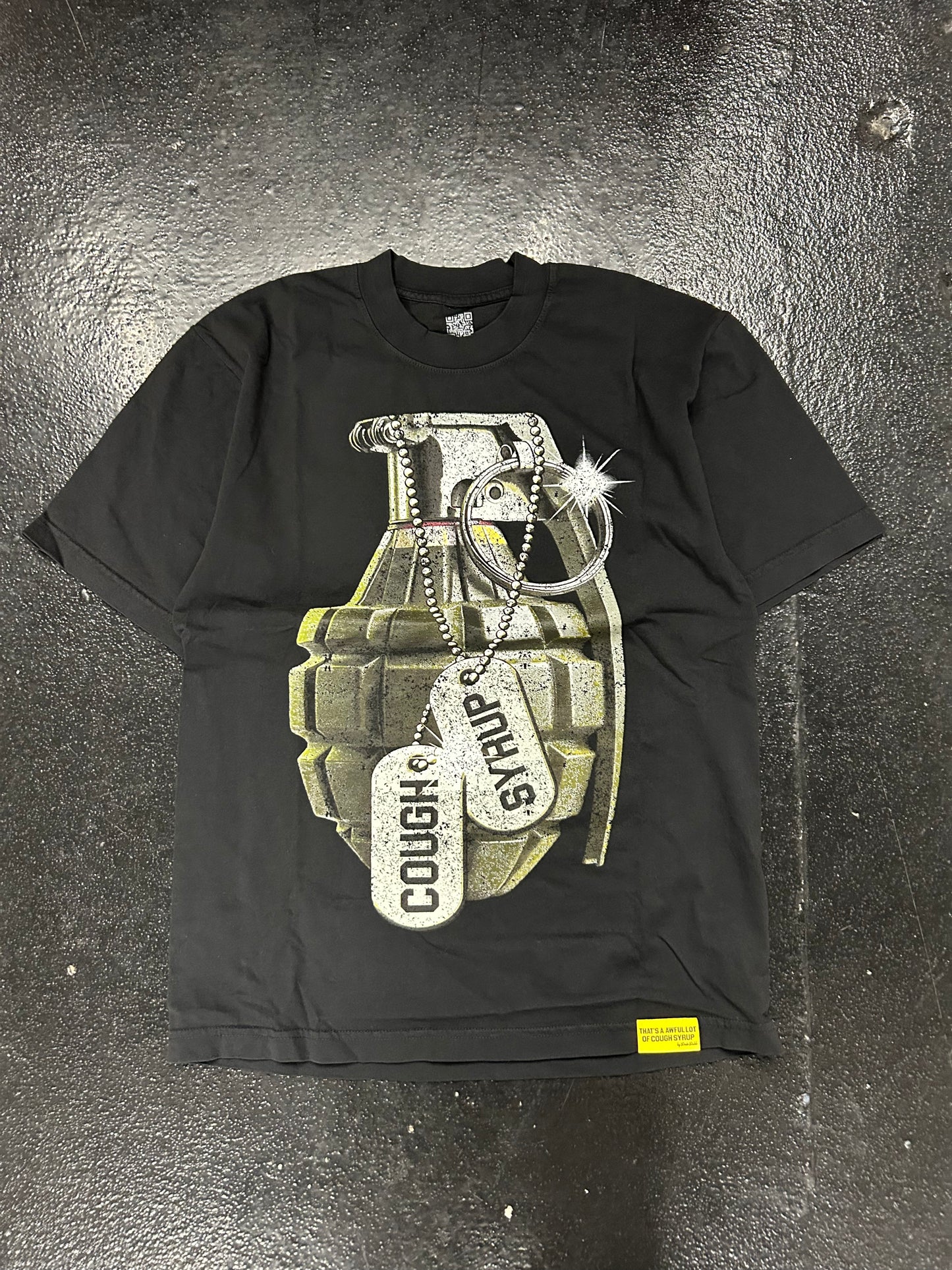 THATS A AWFUL LOT OF COUGH SYRUP BLACK GRENADE TEE (BRAND NEW)