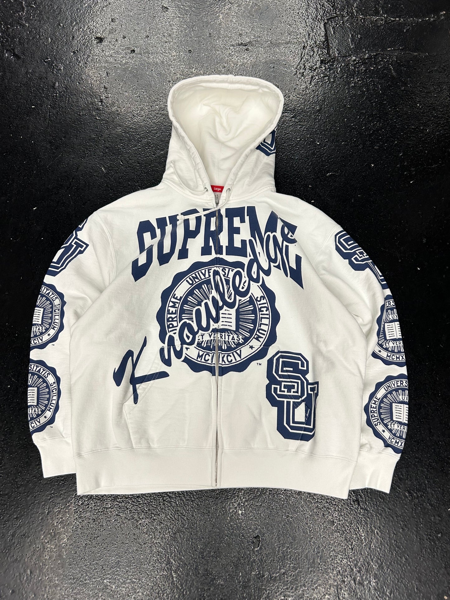 SUPREME KNOWLEDGE WHITE BLUE ZIPUP (BRAND NEW)