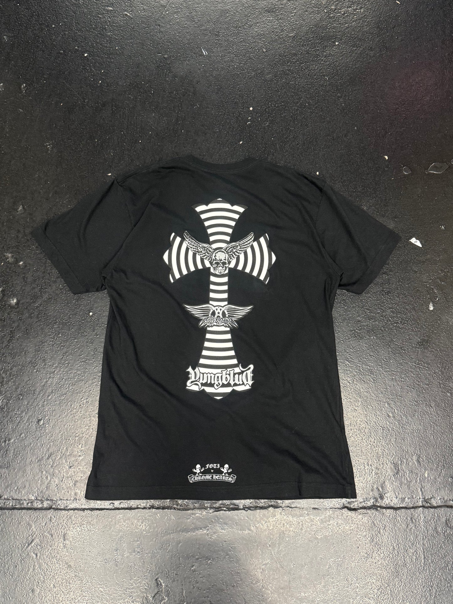 CHROME HEARTS FOTI X AEROSMITH X YUNGBLOOD T-SHIRT (PRE-OWNED)