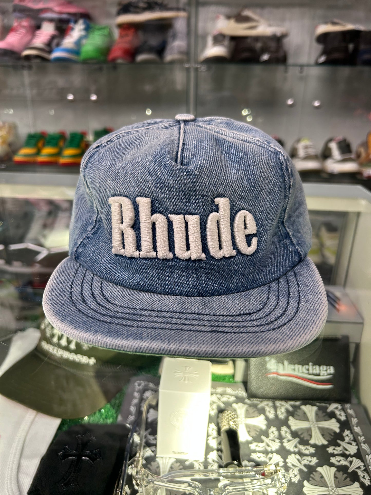 RHUDE FADED DENIM HAT (BRAND NEW)