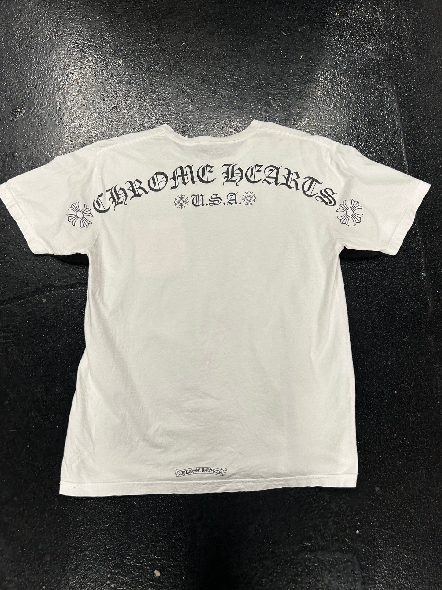CHROME HEARTS SPELLOUT WHITE TEE (PREOWNED)