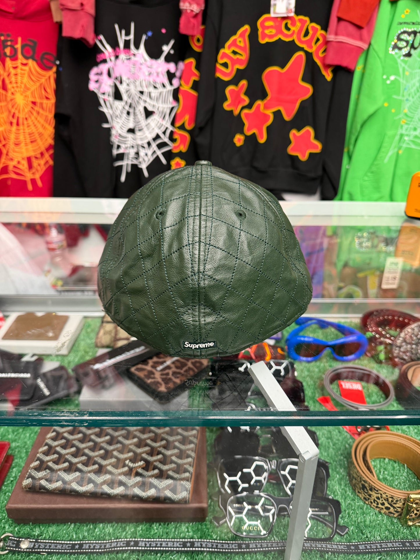 SUPREME X NEW ERA QUILTED LEATHER FITTED HAT (PRE-OWNED)