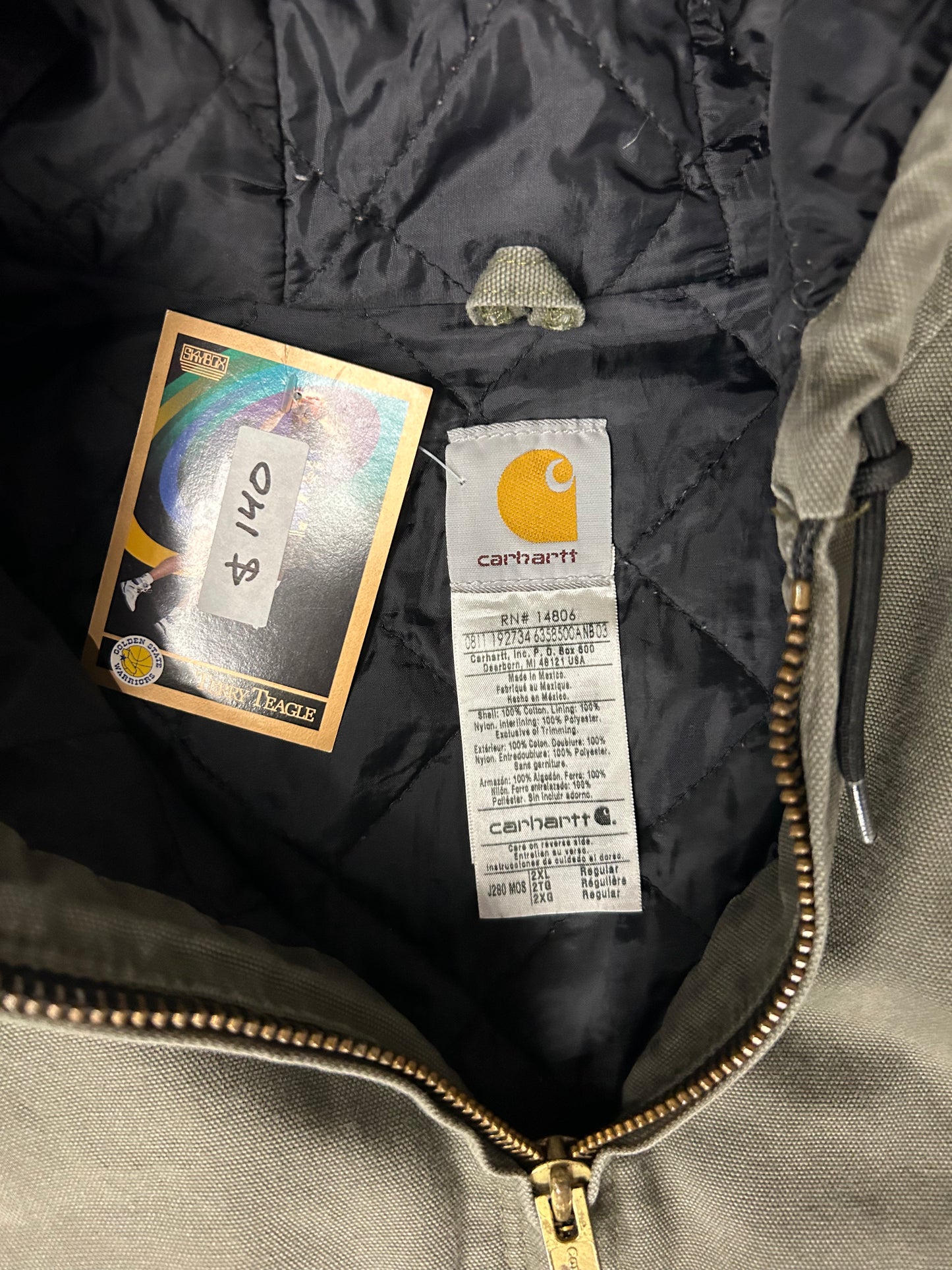 CARHARTT VINTAGE GREEN HOODED JACKET (PRE-OWNED)