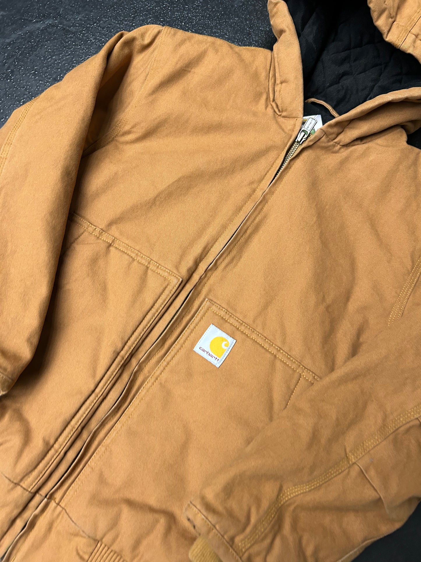 CARHARTT HOODED KIDS TAN JACKET (PRE-OWNED)