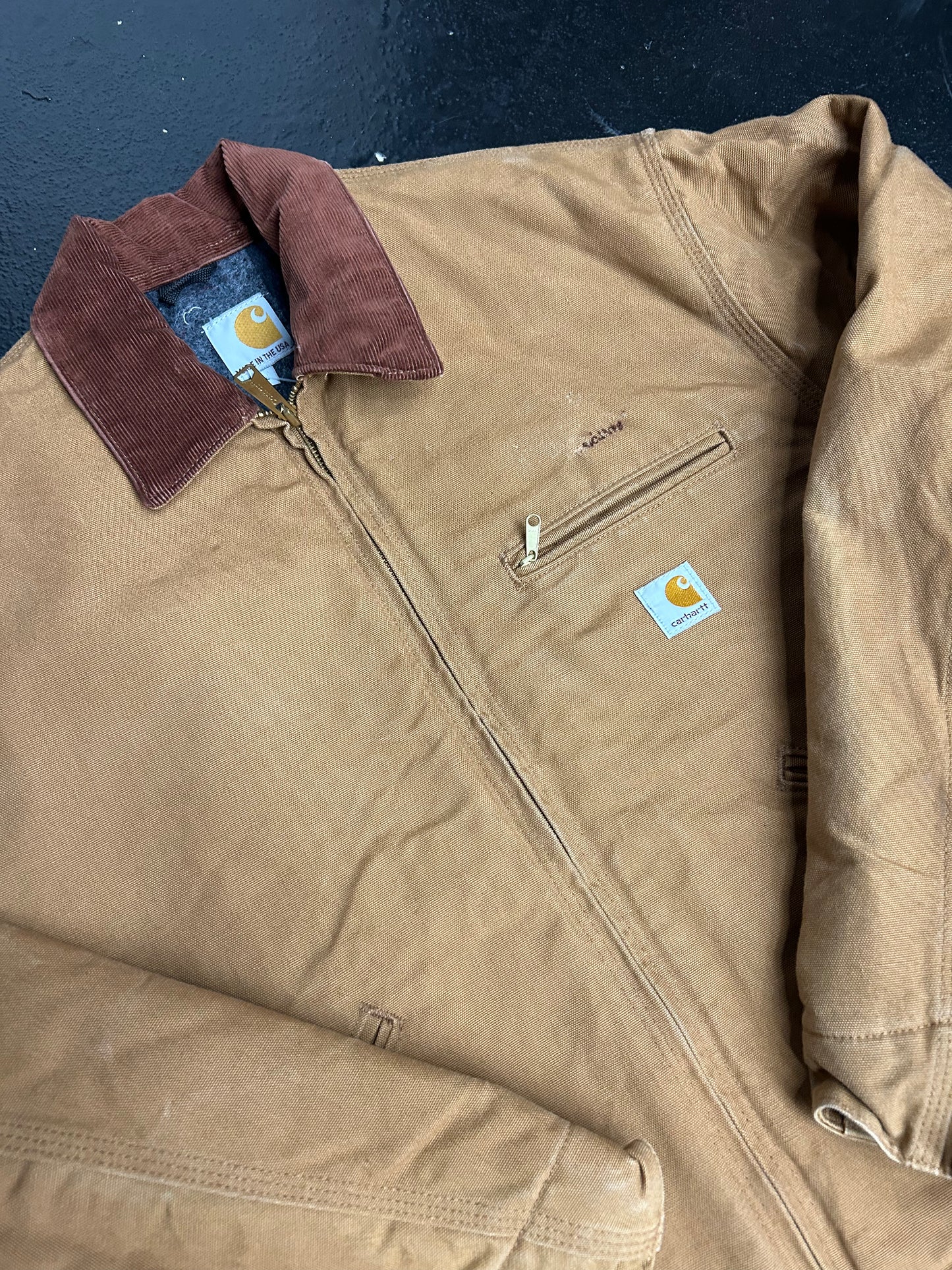 CARHARTT TAN DETROIT BLANKET LINED JACKET (PRE-OWNED)
