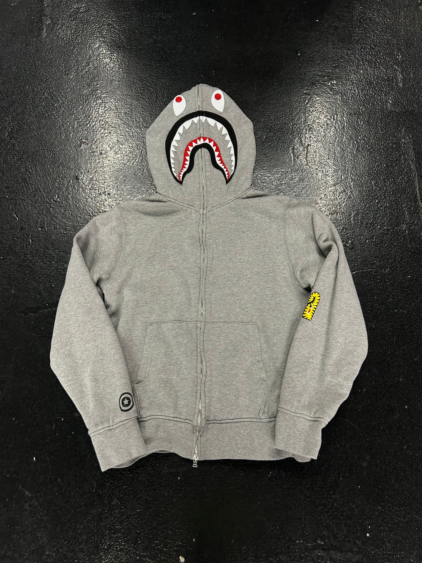 BAPE 2ND SHARK FULL ZIP GREY HOODIE (PRE-OWNED)