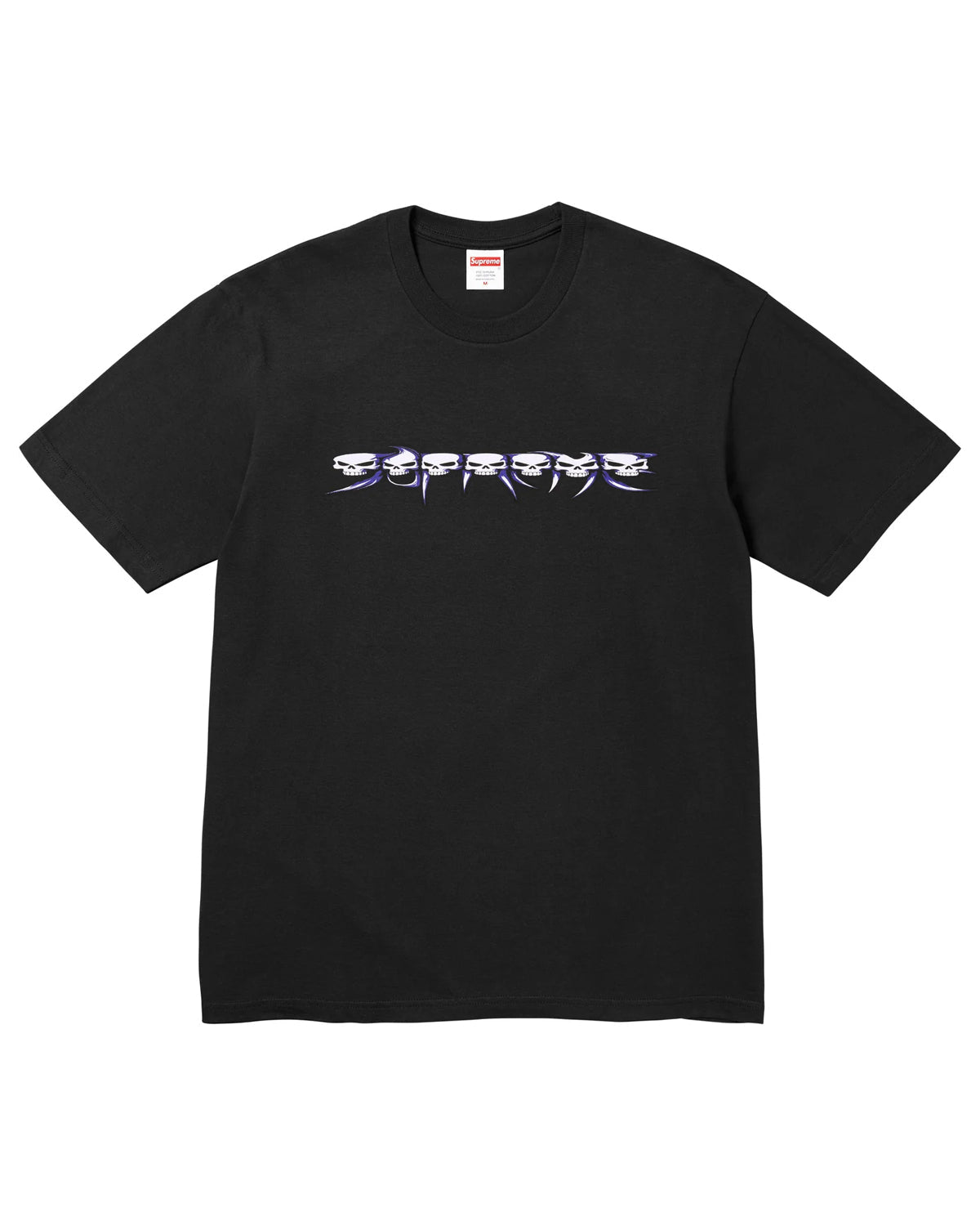SUPREME SKULLS SPELL OUT BLACK TEE