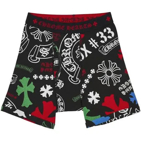 CHROME HEARTS BLACK STENCIL BOXER BREIFS