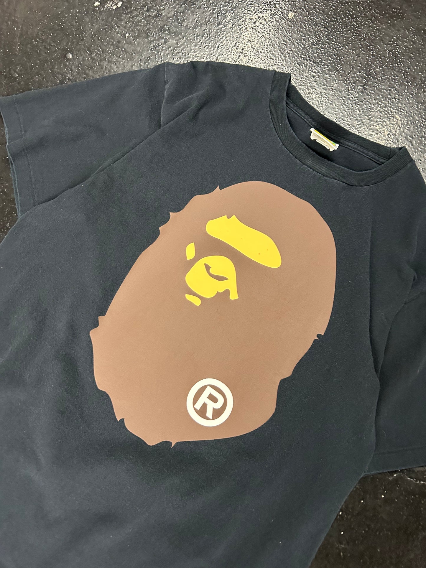 BAPE BLACK BIG FACE TEE (PRE OWNED)