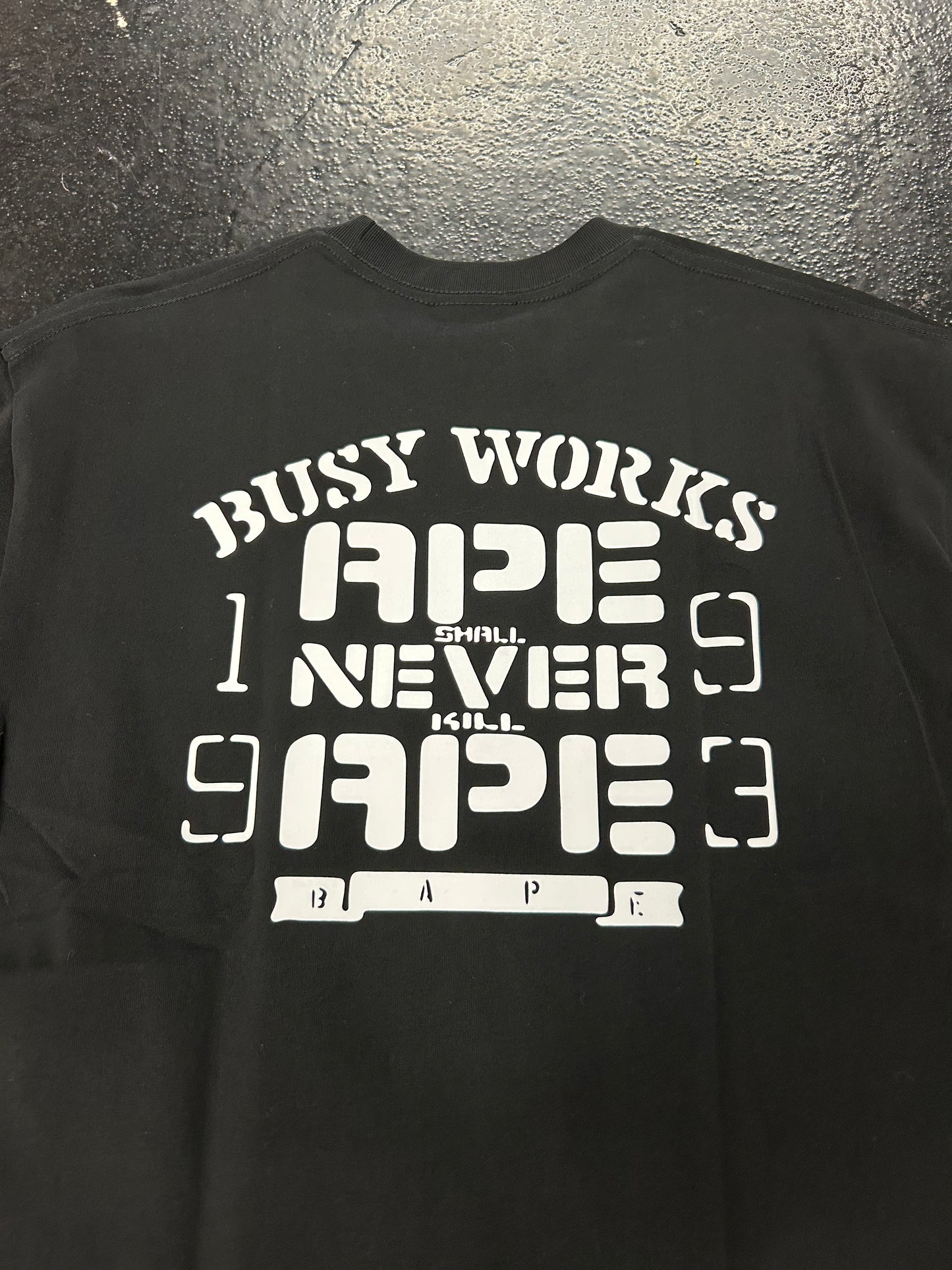 BAPE BUSY WORKS BLACK TEE (BRAND NEW)