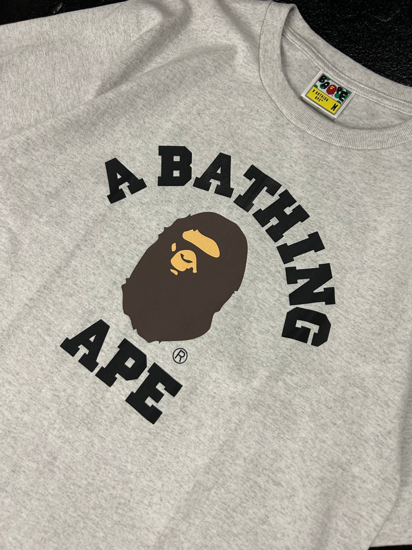 BAPE HEATHER GREY SPELL OUT TEE (BRAND NEW)