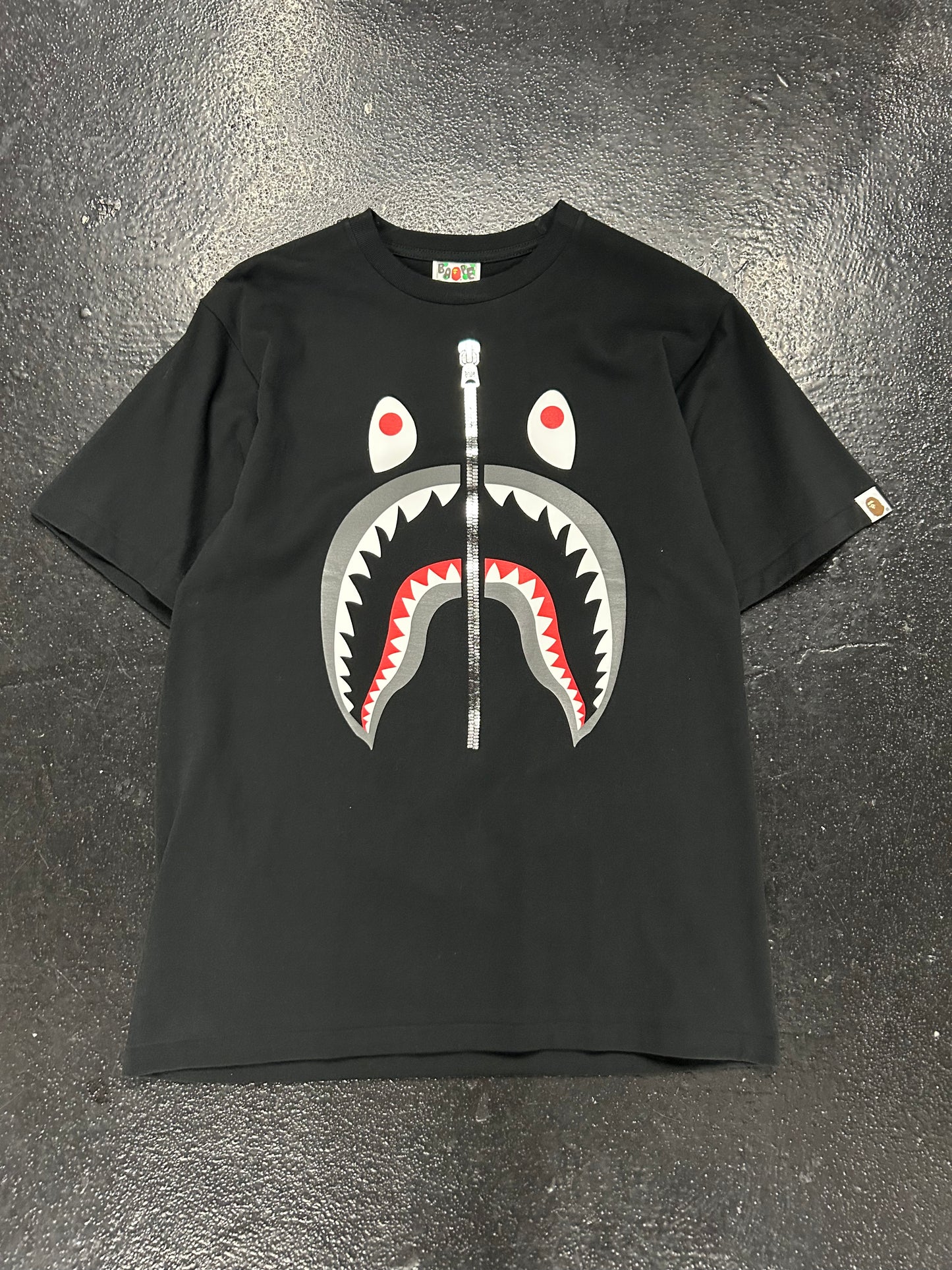 BAPE BLACK SHARK TOOTH ZIP TEE (BRAND NEW)