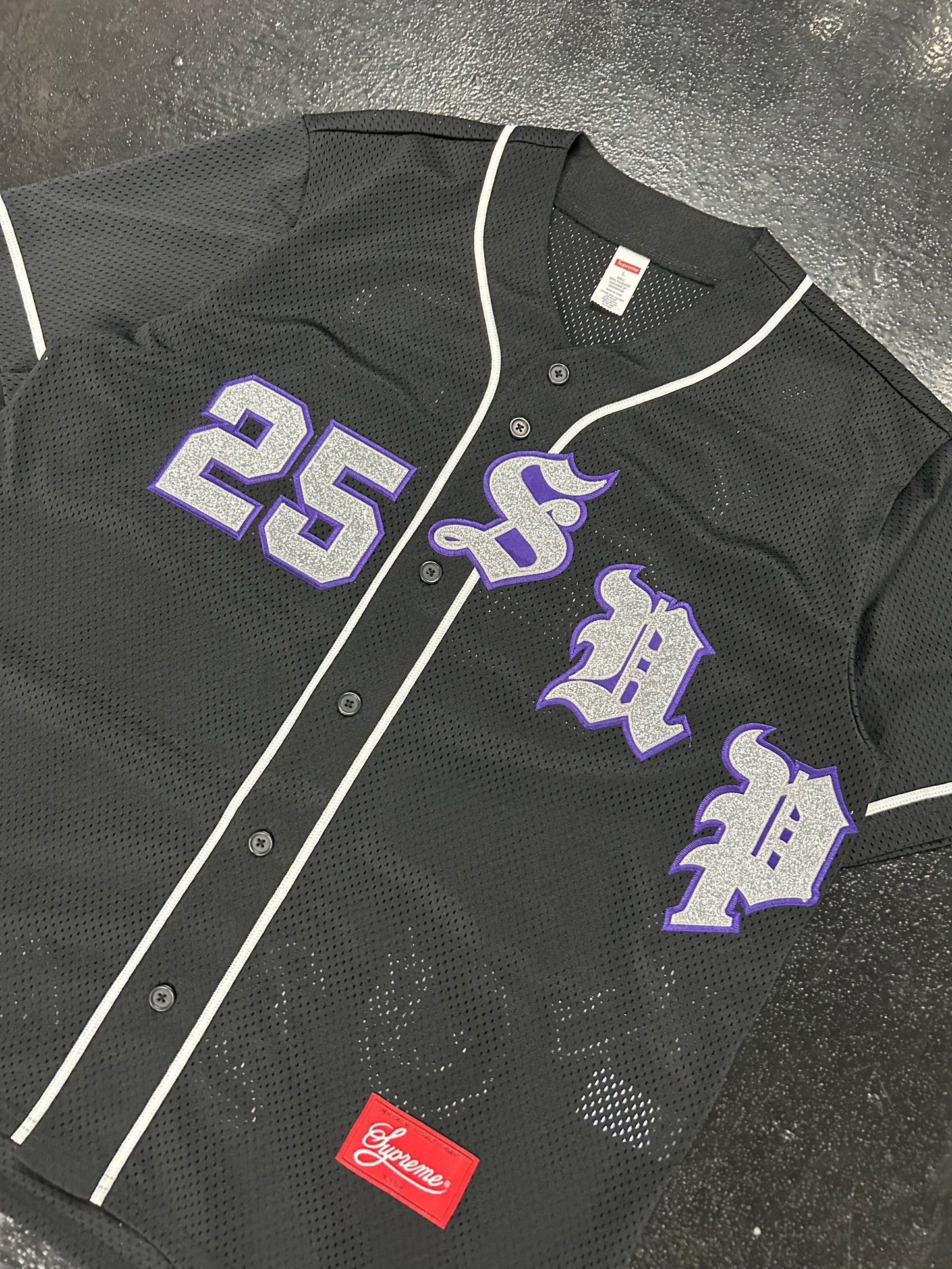 SUPREME BLACK BASEBALL JERSEY (BRAND NEW)