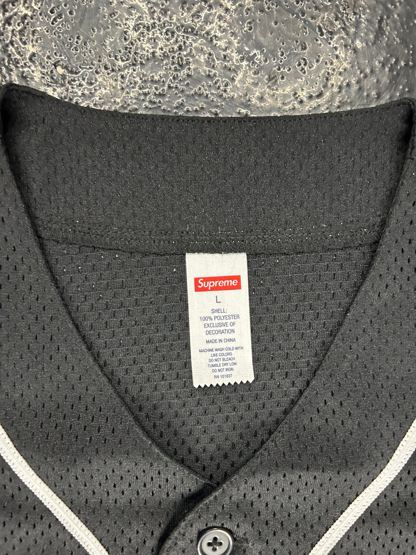 SUPREME BLACK BASEBALL JERSEY (BRAND NEW)