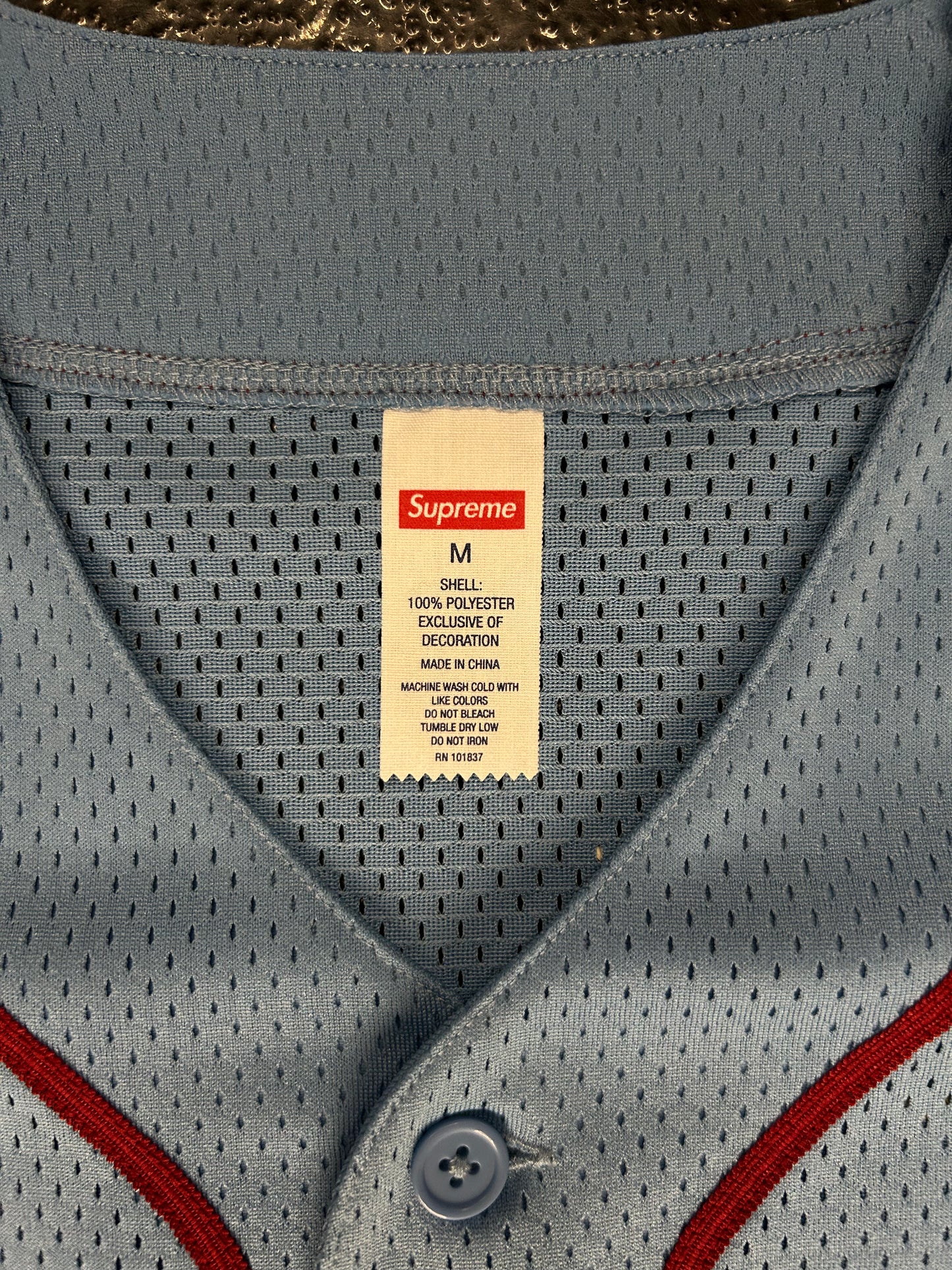 SUPREME BLUE BASEBALL JERSEY (BRAND NEW)